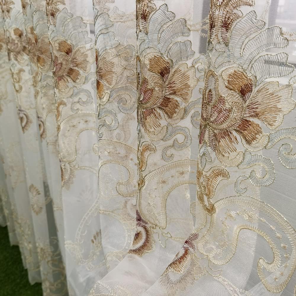 PureAqu Luxury Sheer Curtains 84 Inches for Bedroom Windows