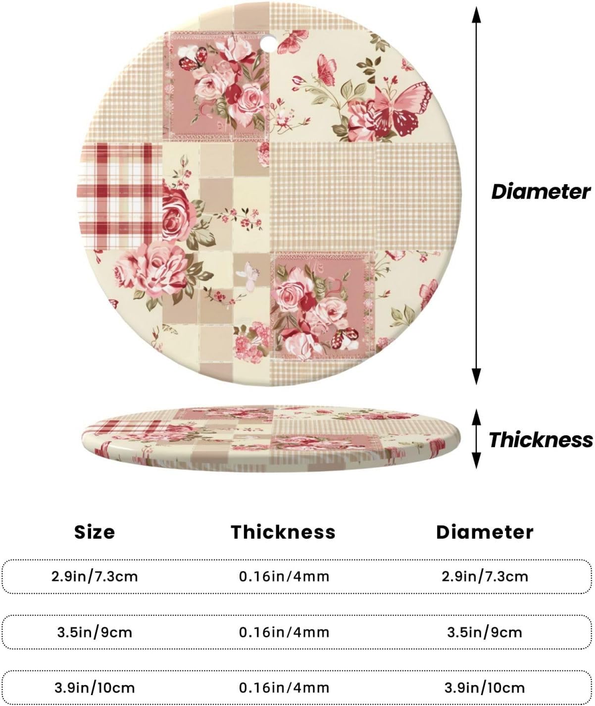 DXTKWL Christmas Rose Butterfly Ceramic Pendant Decor