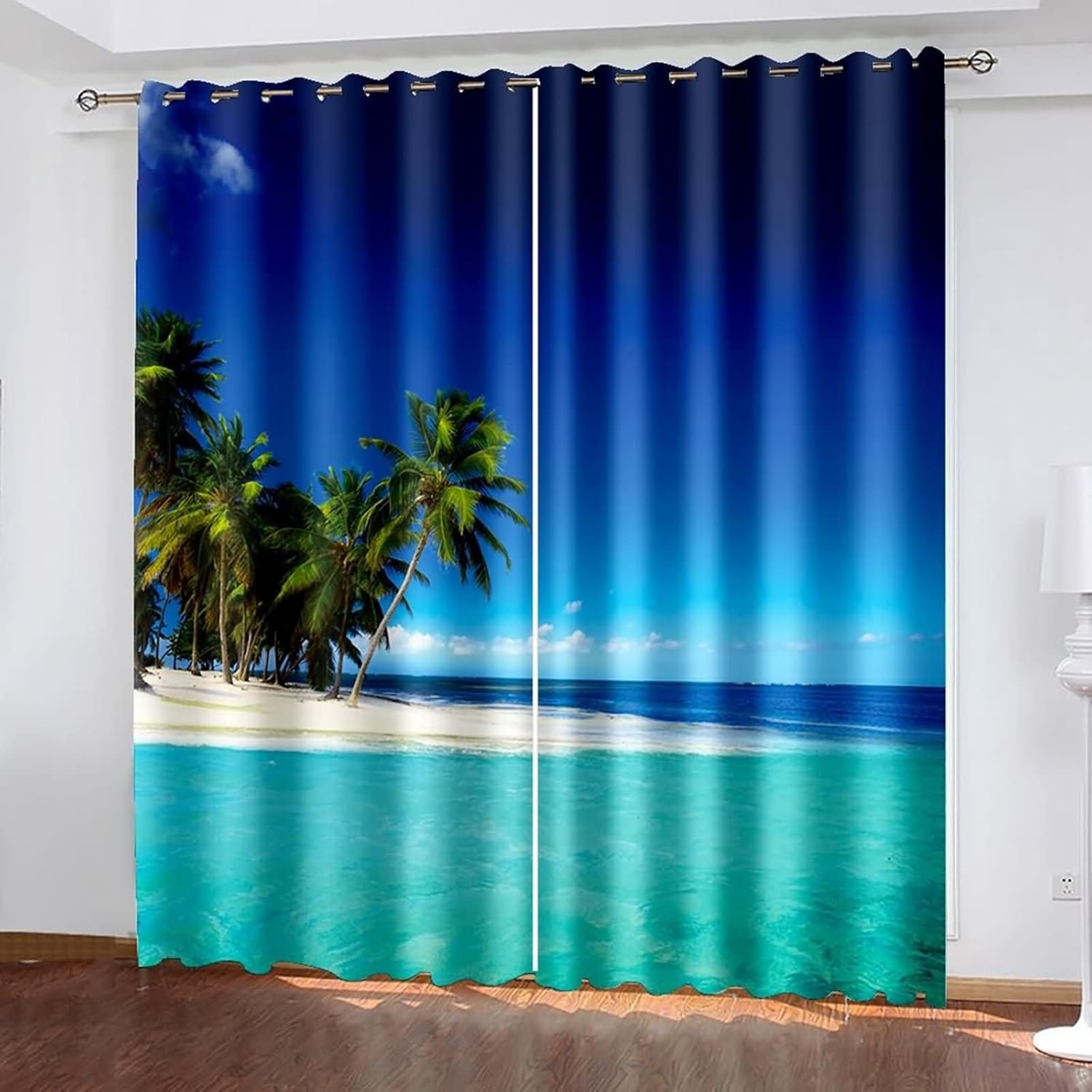 Coconut Tree Curtains Set 2 Panels Blackout Kitchen Bedroom