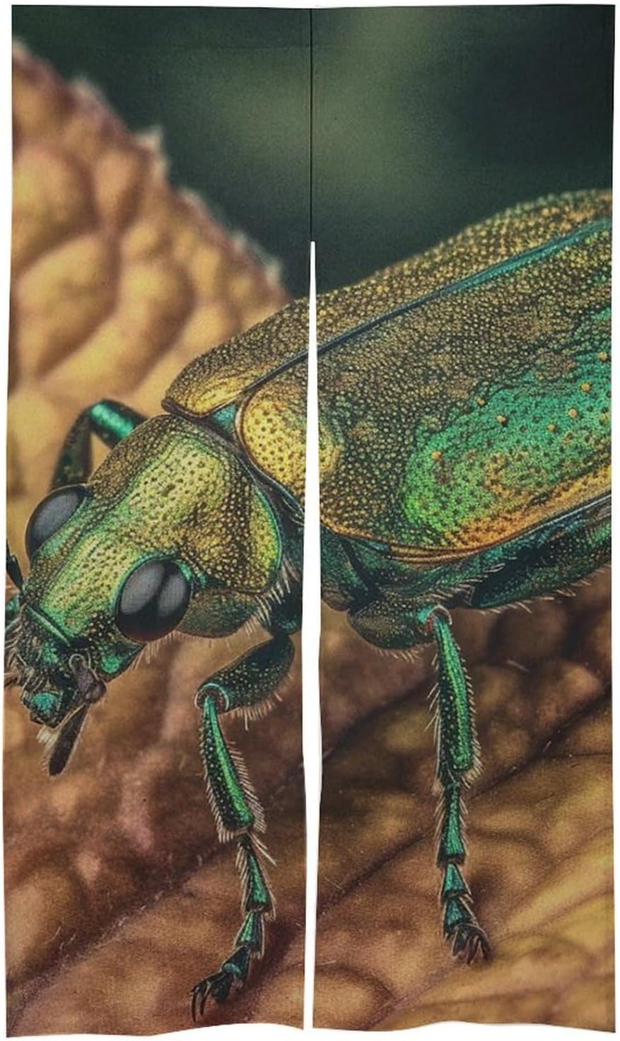 Japanese Noren Green Bug Door Curtain 34x57
