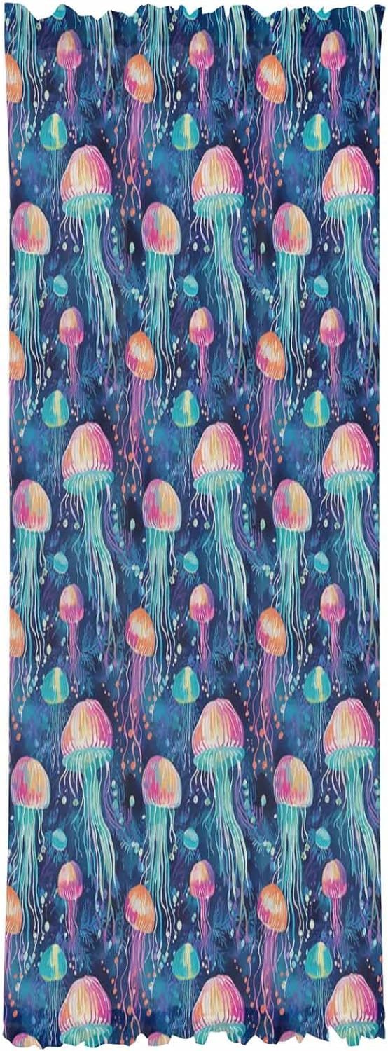 Ocean Jellyfish French Door Curtain 54x72
