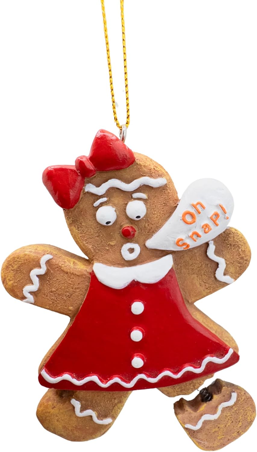Gingerbread Woman Cookie Oh Snap Broken Leg Christmas Ornament