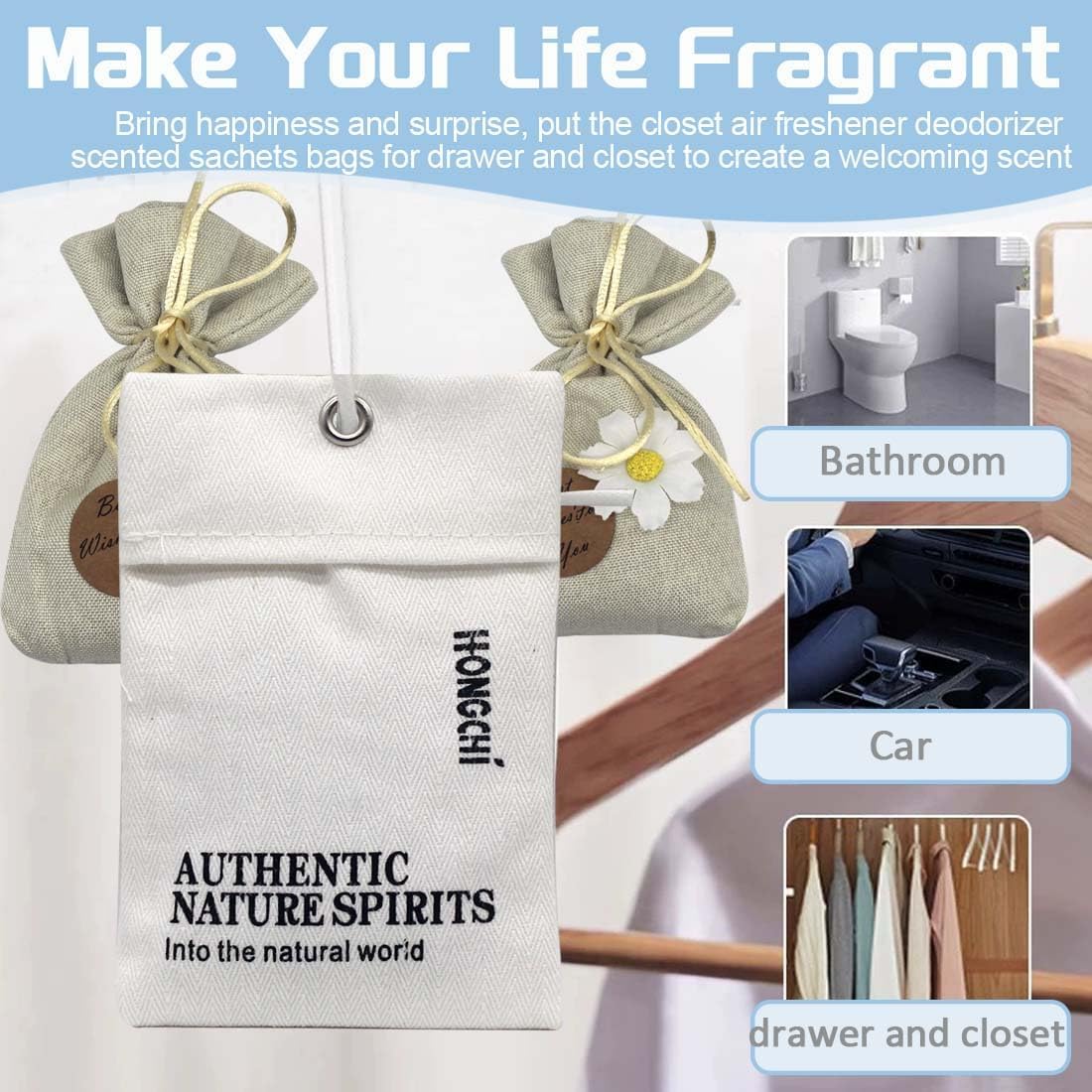 6-Pack Scented Sachets Set - English Pear Freesia Lavender
