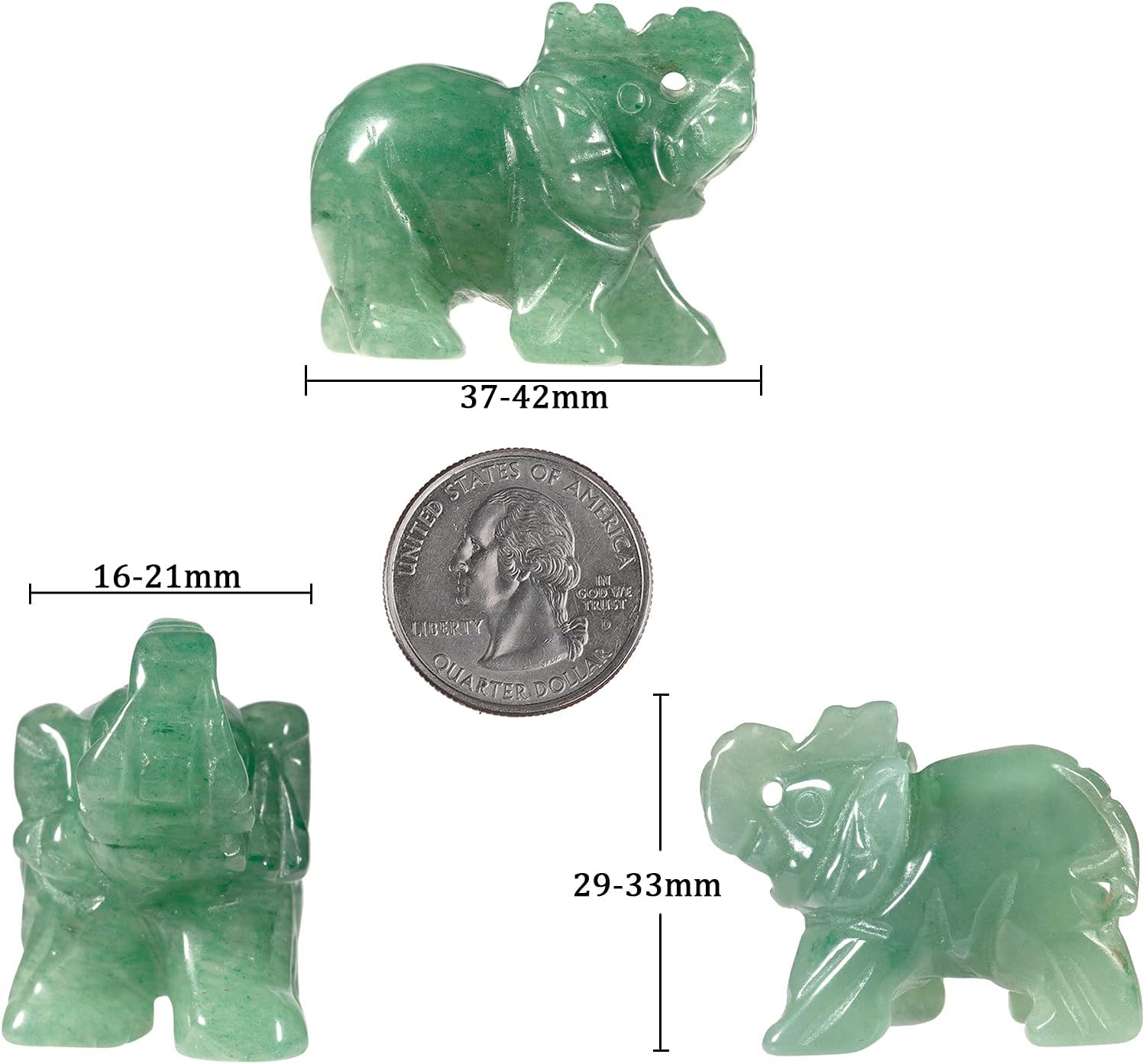 Tumbeelluwa 3pc Crystal Elephant Figurines