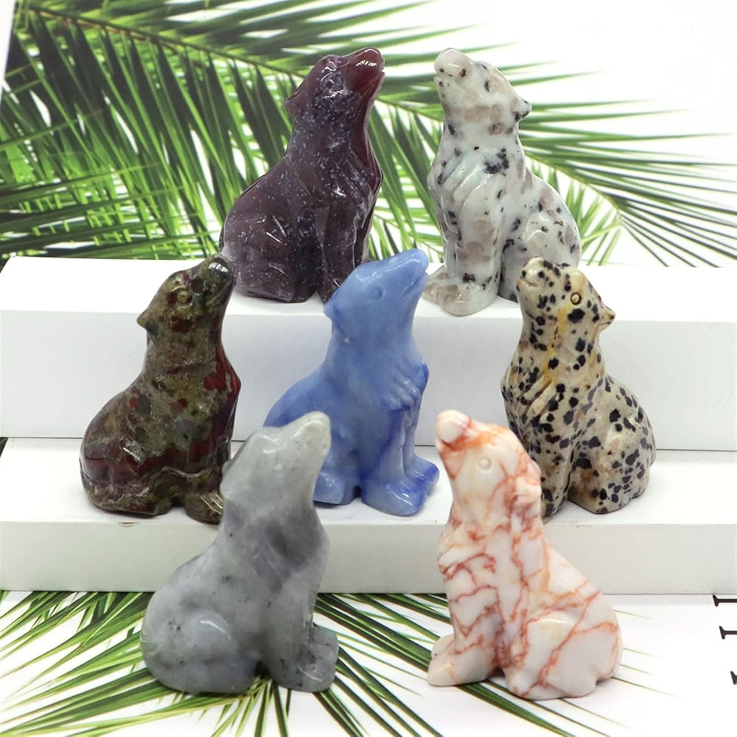 1PC 50MM Wolf Statue Crystal Home Decor