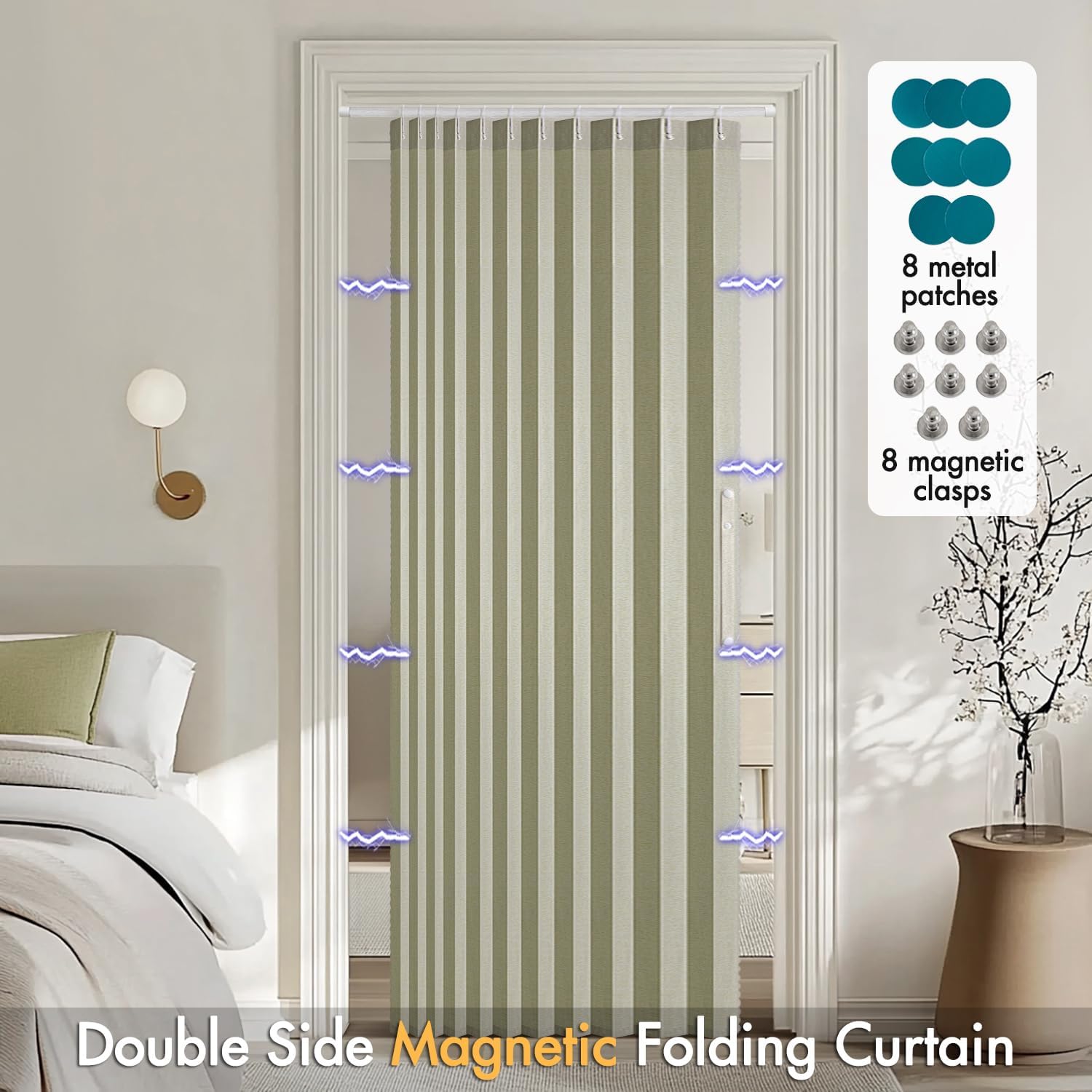 MIULEE Magnetic Door Curtains with Folding Design