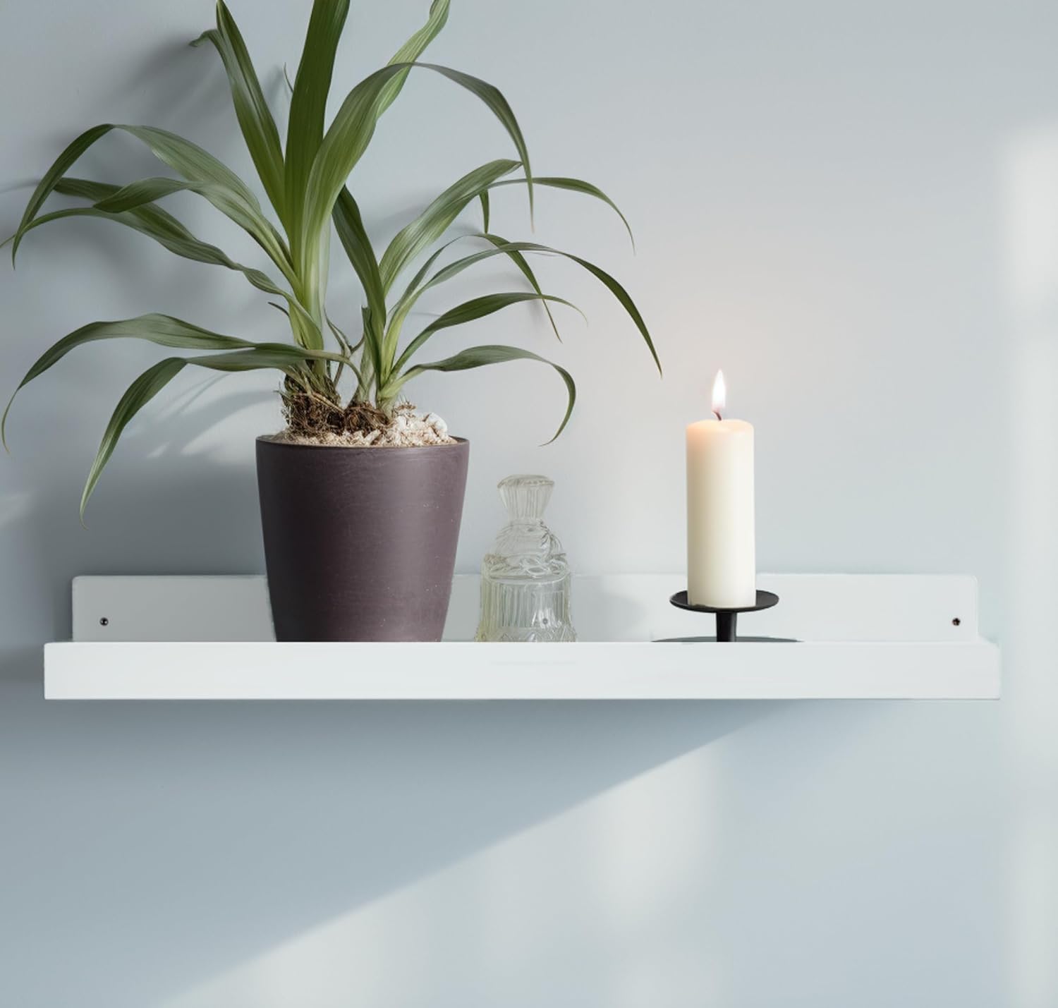 DIY CARTEL Floating Metal Wall Shelf - 24in White