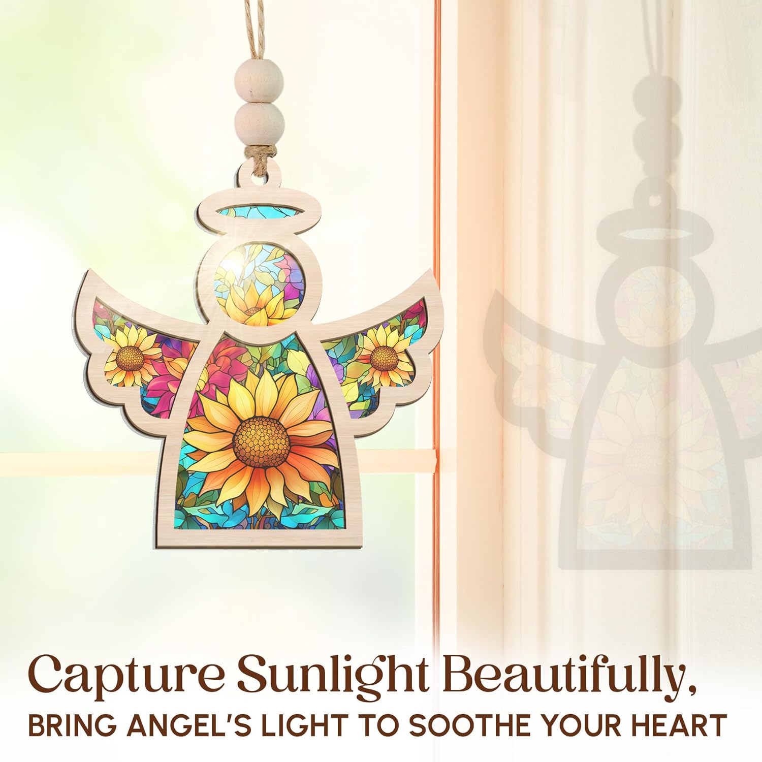 Guardian Angel Suncatcher Sympathy Ornament with Card