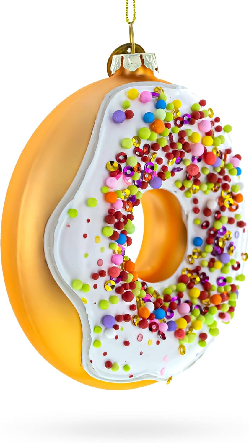 Doughnut Delight Blown Glass Christmas Ornament 1