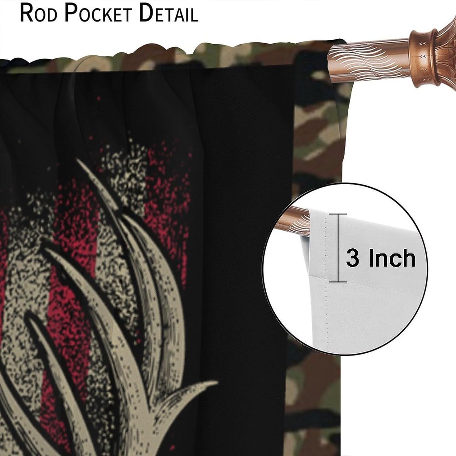 Deer Antler Camouflage Curtains 42 W x 45 L