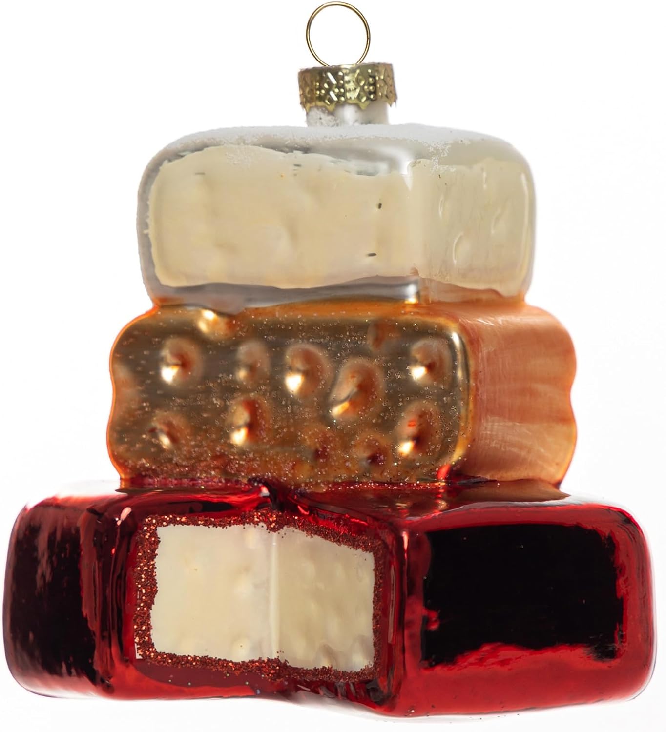 2 Count Glass Cheese Christmas Ornaments for Tree