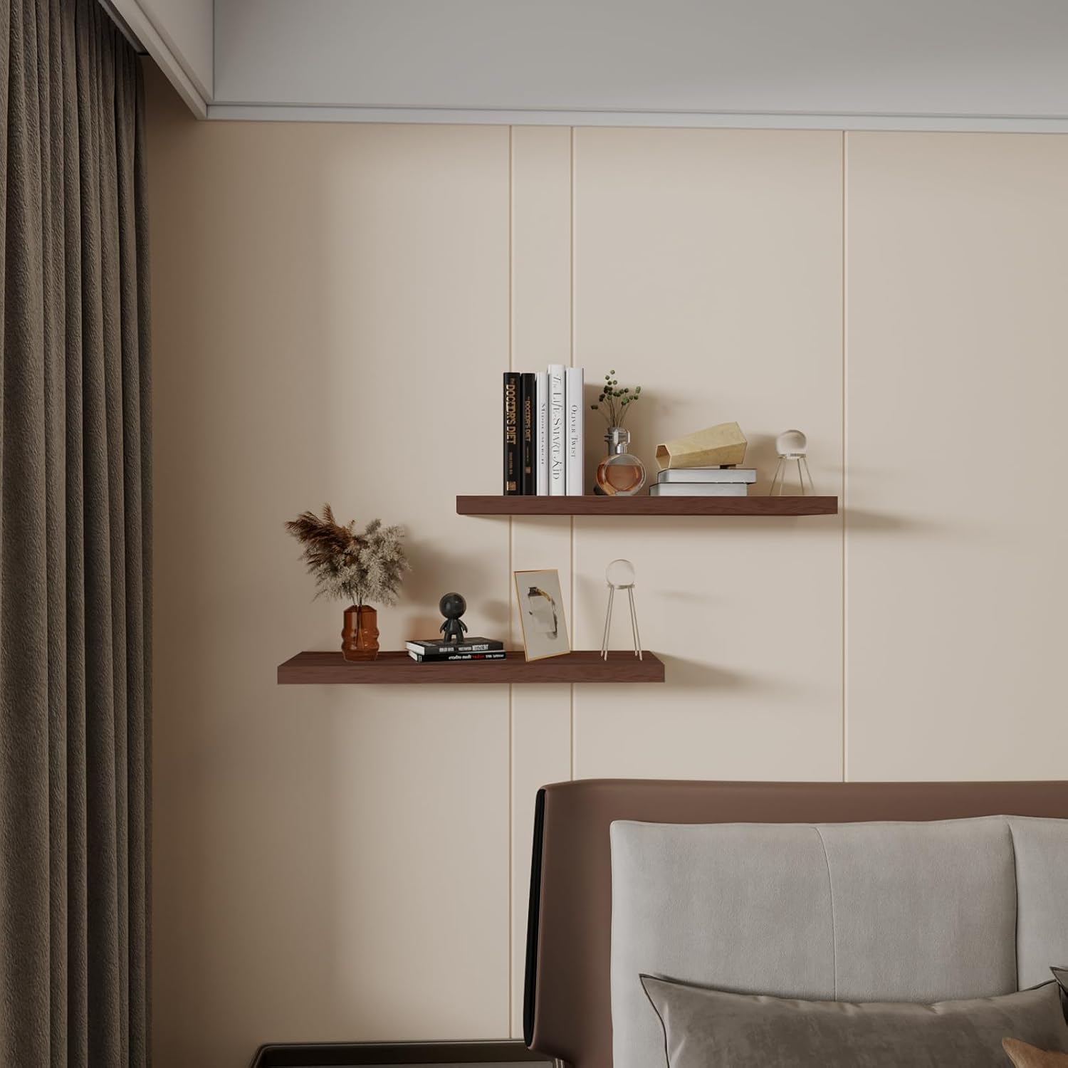 Kultilanda Floating Shelves 24 Inch Rustic Brown
