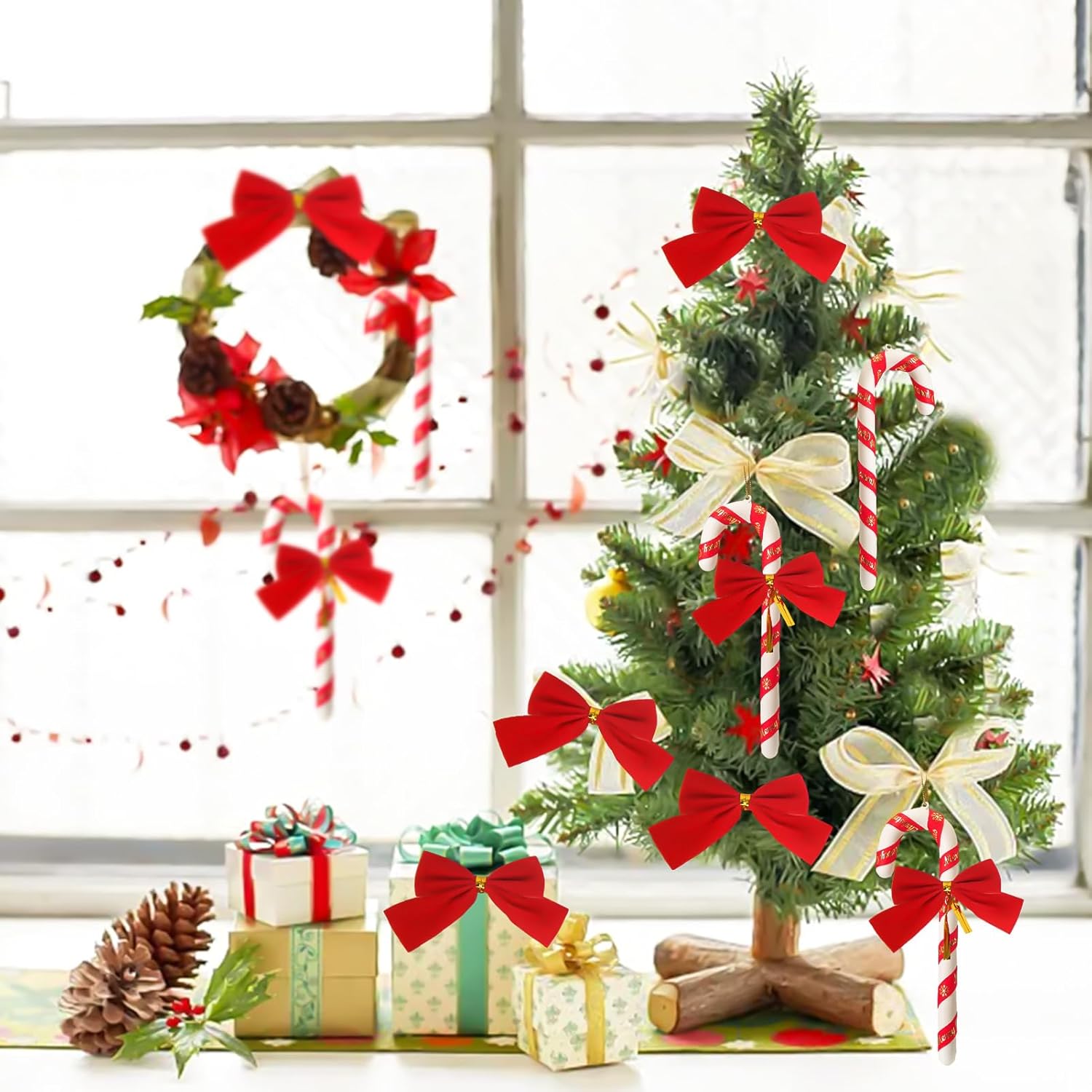 JIASHA 36 Pcs Sugar Stick Decorations for Christmas Tree