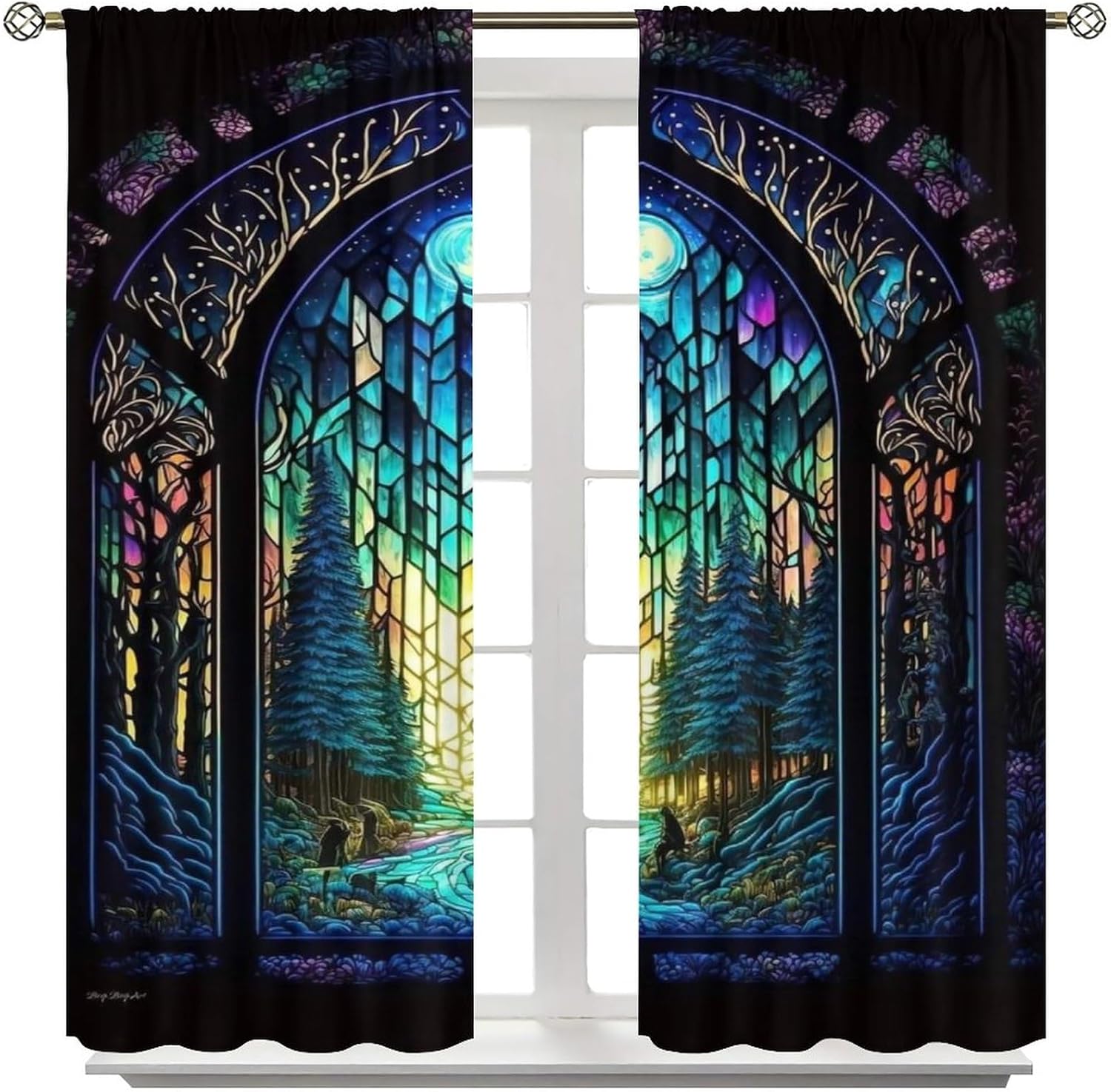 Fantasy Forest Blackout Curtain 2 Panels 42x45 Inch