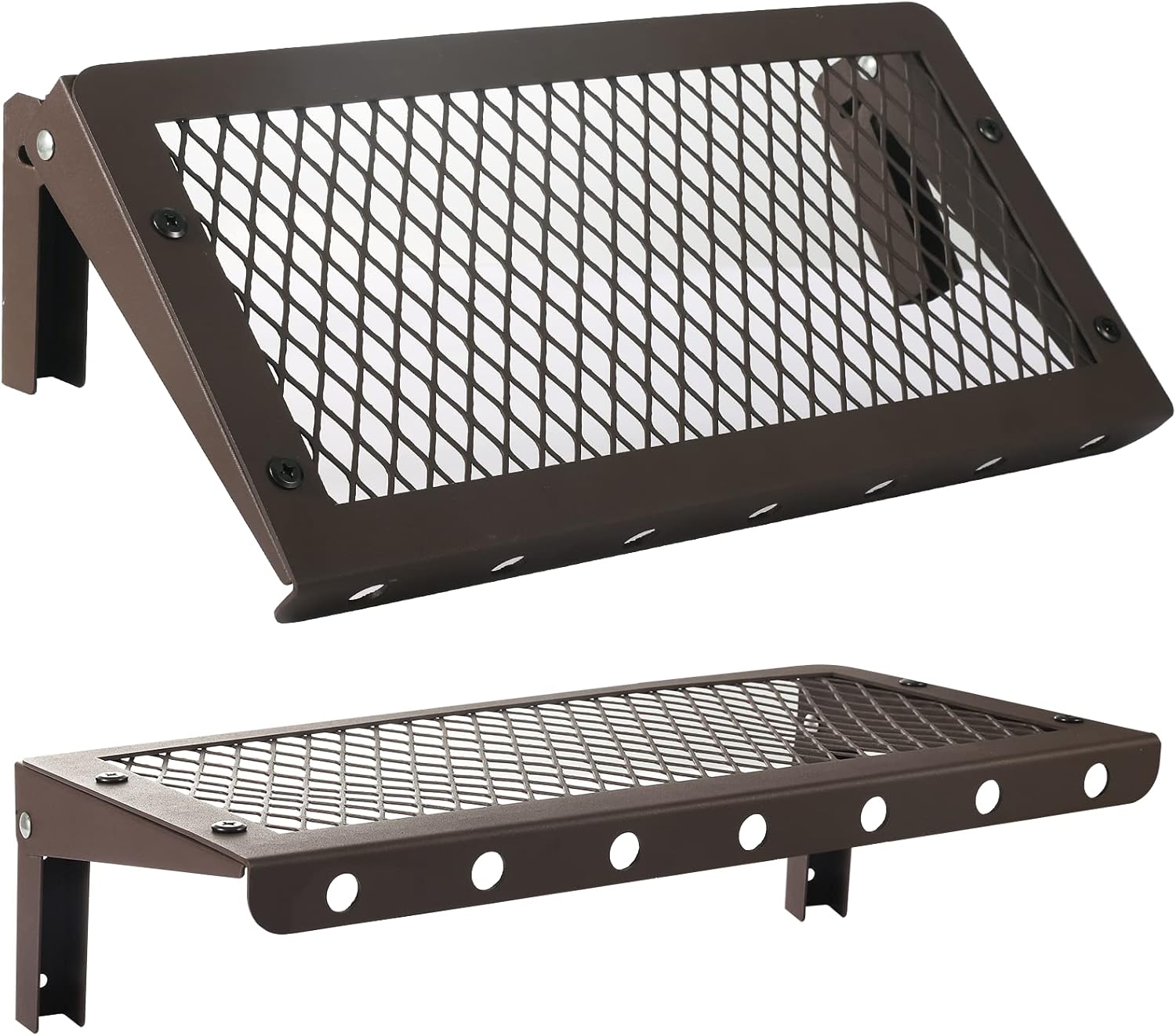 Modern Floating Shelves Set of 2 with Hooks and Storage