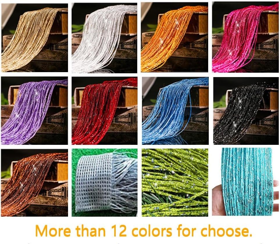 1x2M Door String Curtain with Silver Tassel