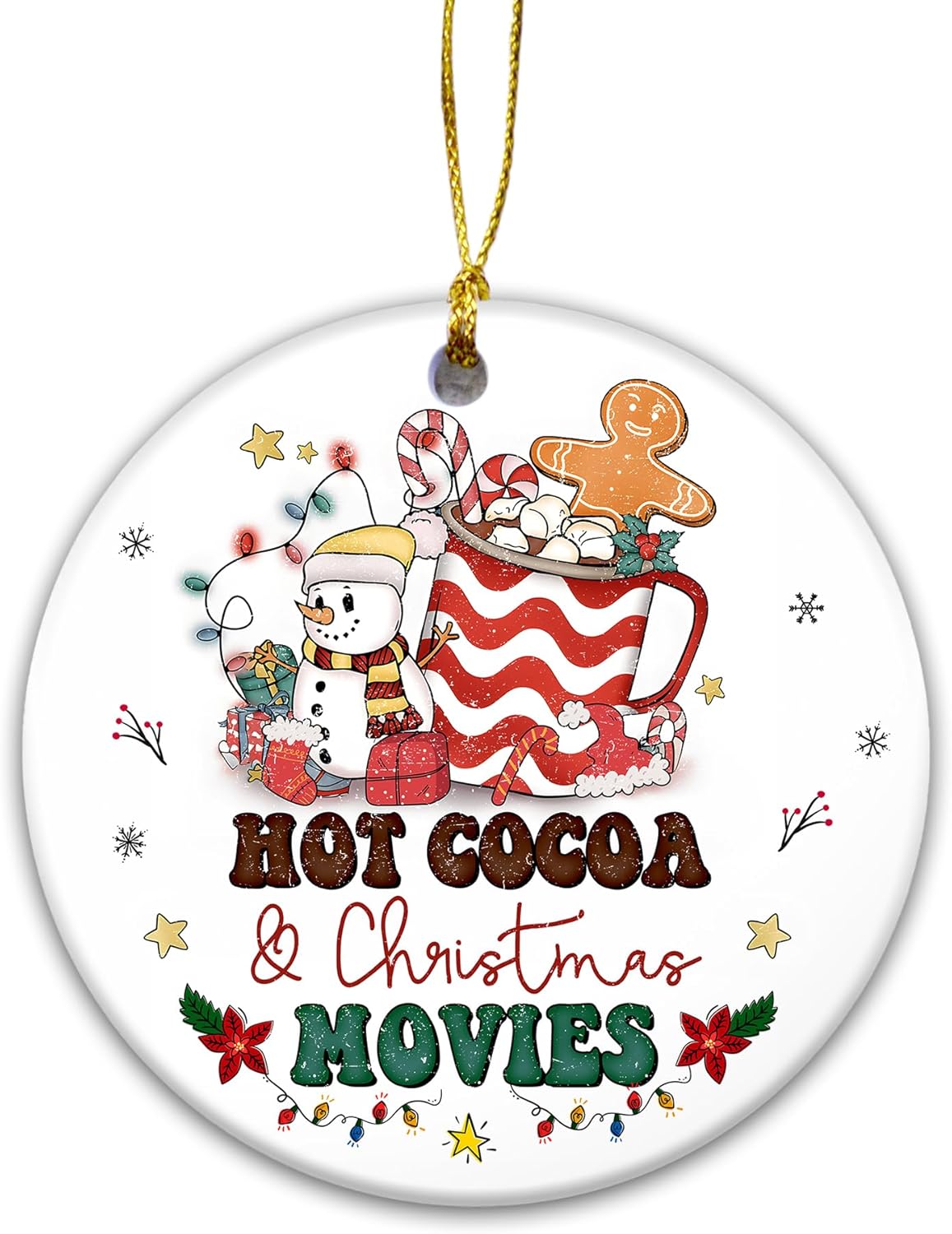 Hot Cocoa and Christmas Movies Ornament 2024
