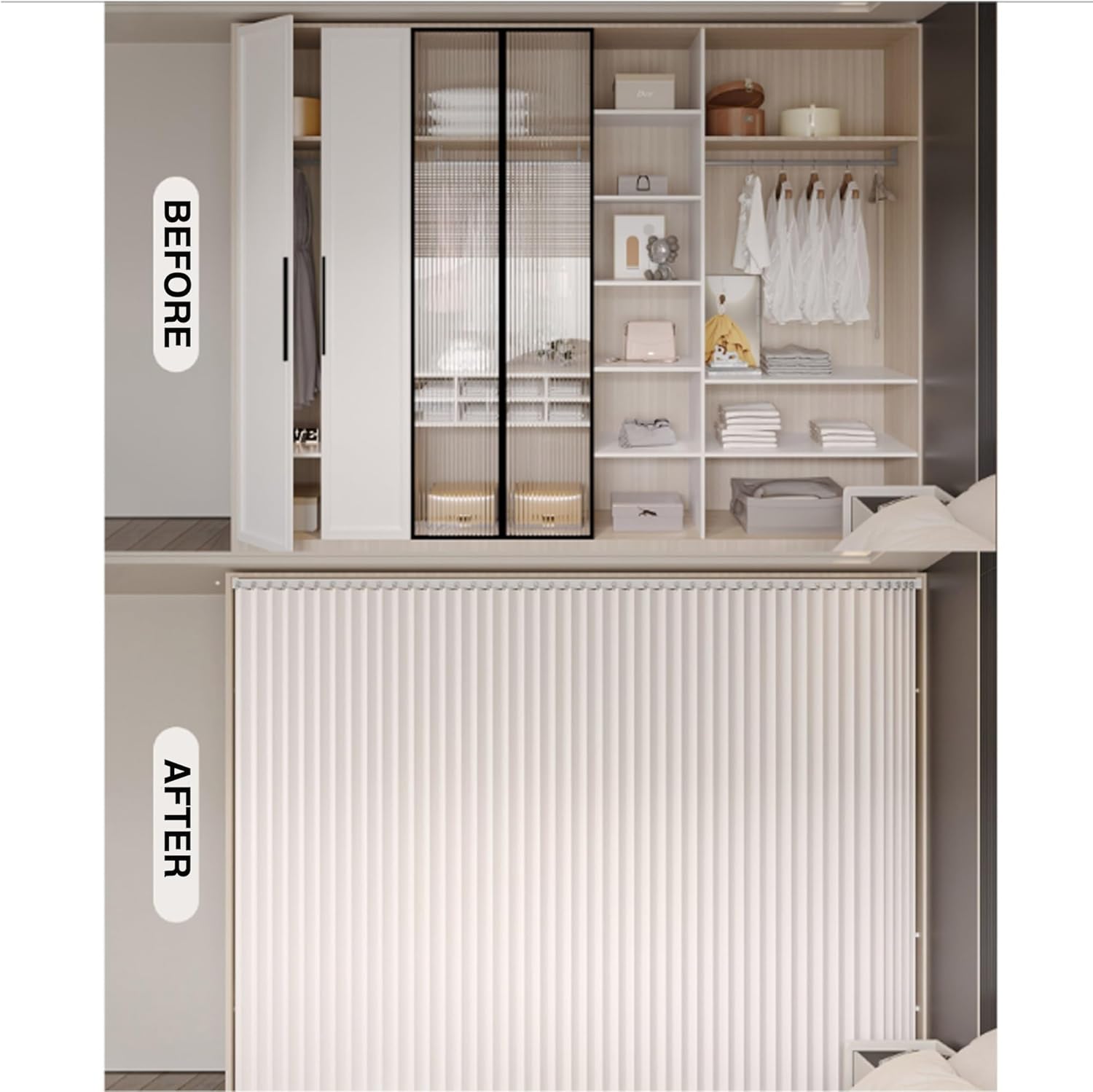 Privacy Cabinet Curtain with Accordion Pleats 150x250cm