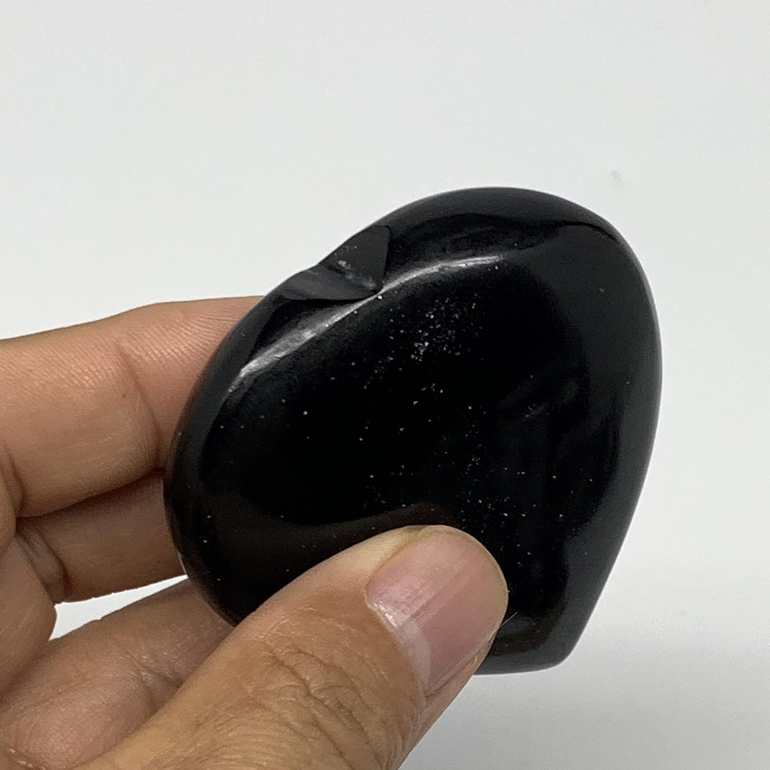 Black Obsidian Heart Crystal 79g Polished Gemstone from Brazil