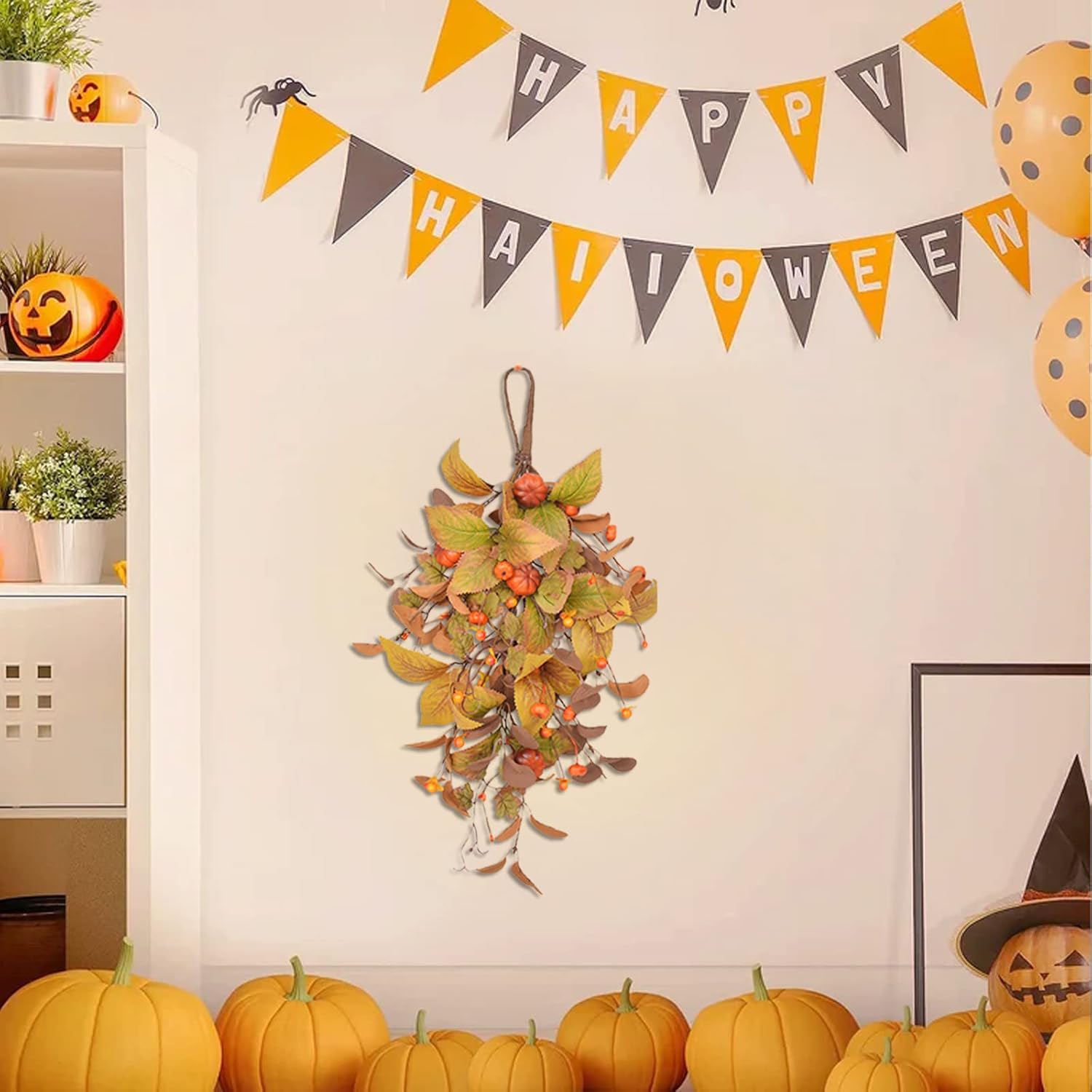 197 Inch Fall Harvest Teardrop Swag Wreath