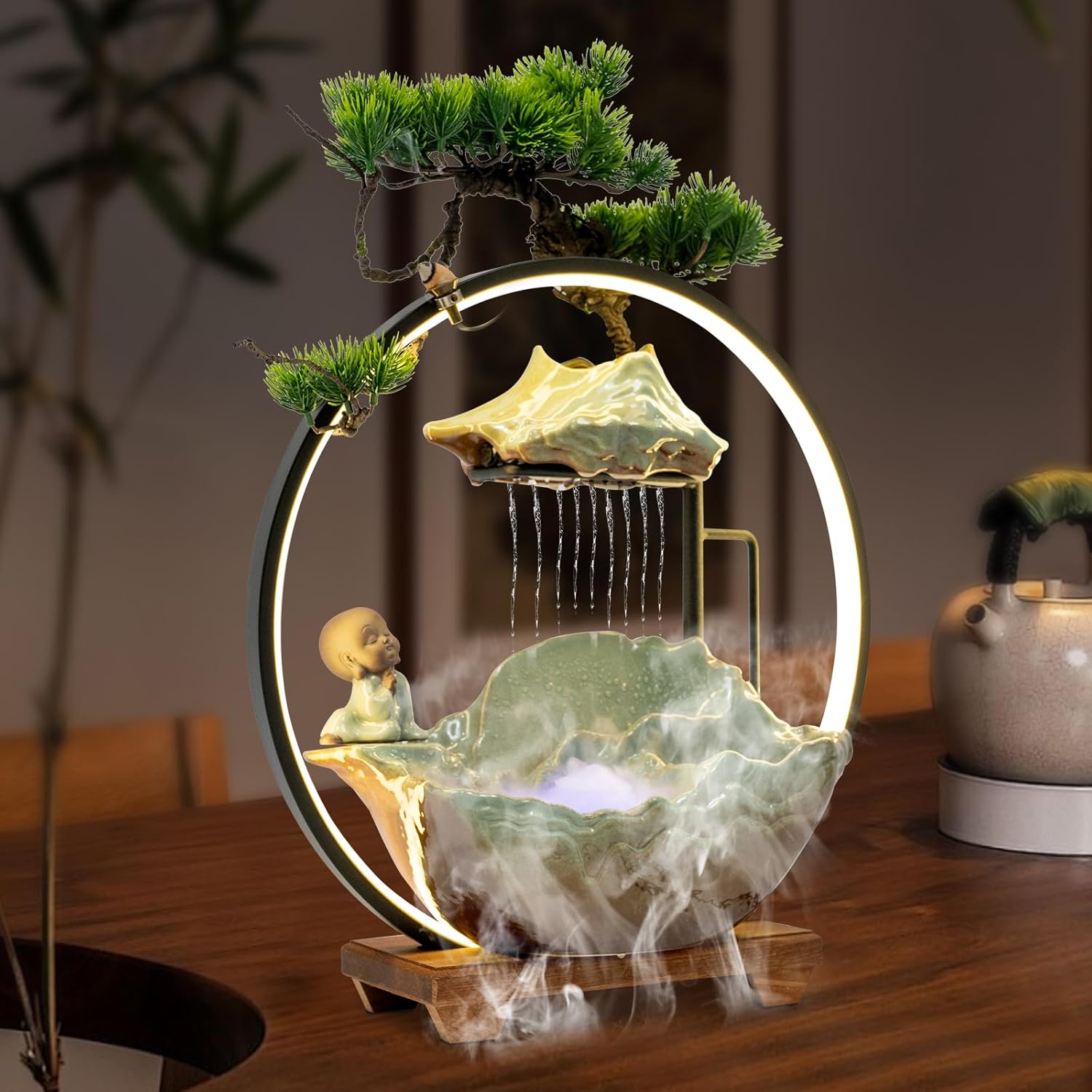 Modern LED Incense Burner Fountain 157X47X163 Inch Desk Water Feature