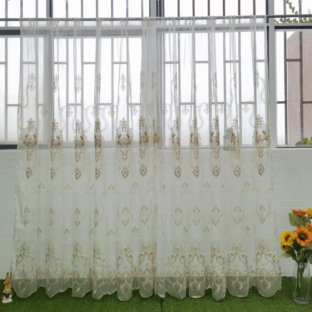 PureAqu Luxury Sheer Curtains 84 Inches for Bedroom Windows