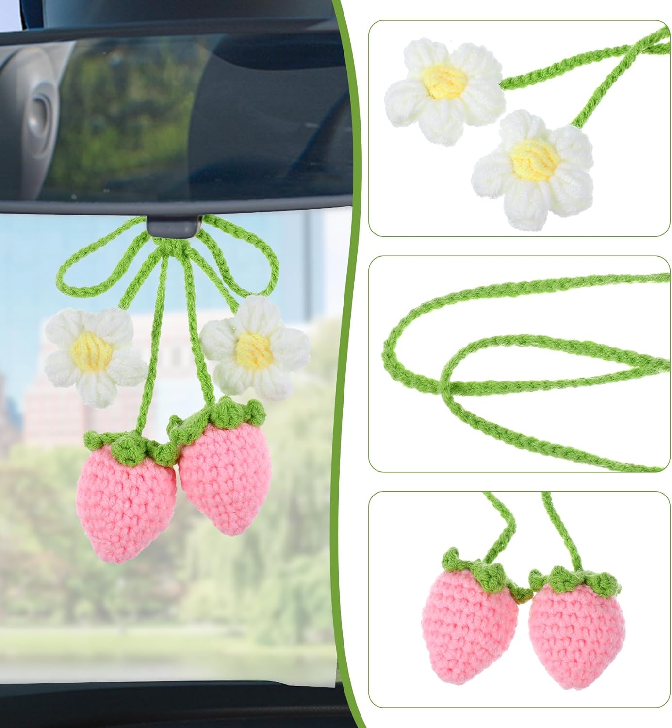 Strawberry Decor Car 2-Pack - Cute Aesthetic Hanging Ornaments