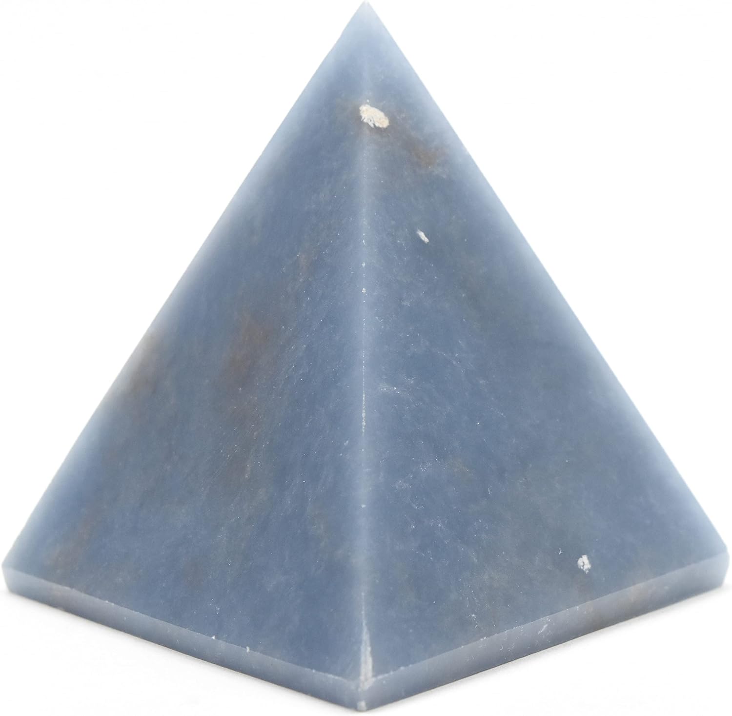 55mm Blue Angelite Pyramid Natural Crystal Angel Stone with Clear Quartz Cabochon