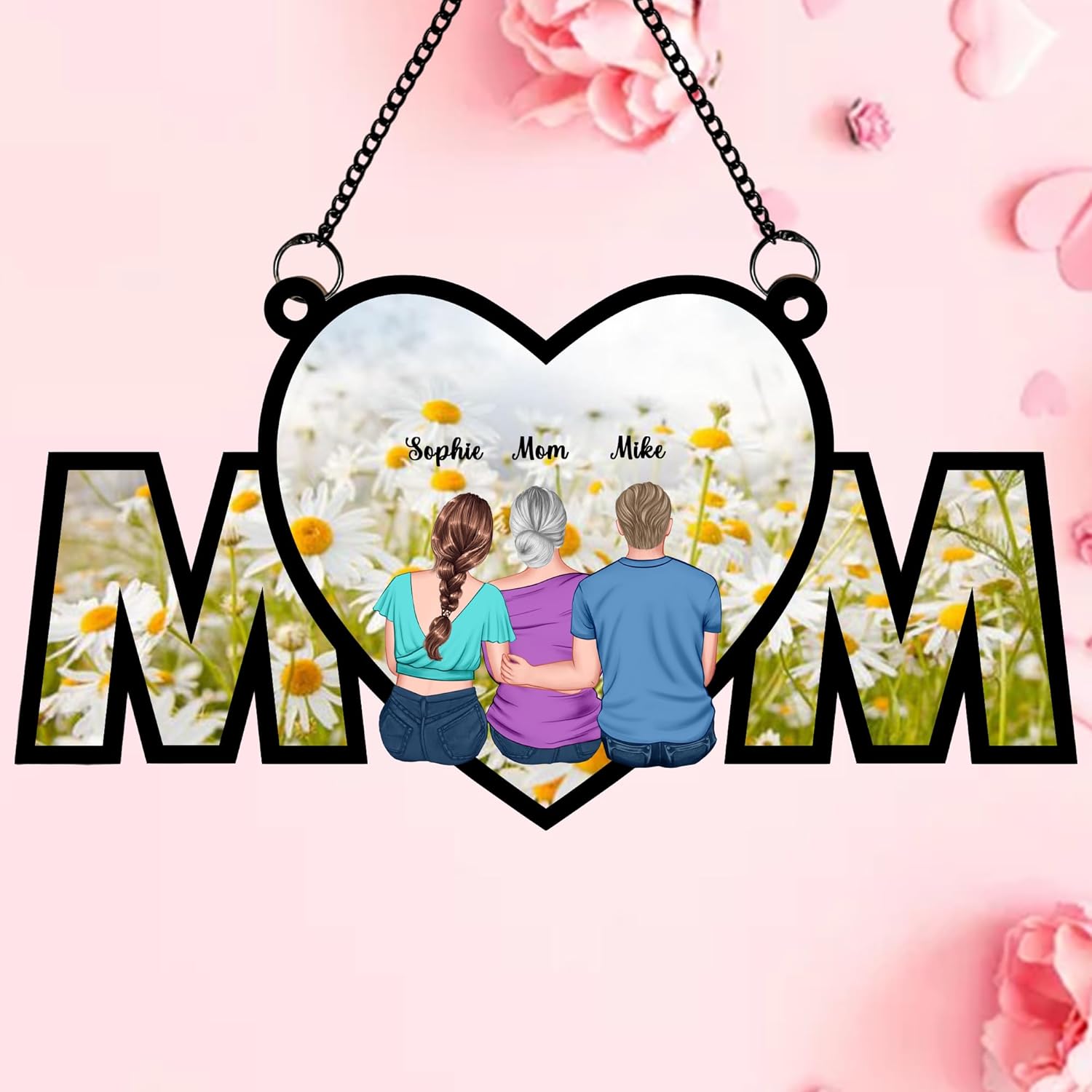 Customized Mom Suncatcher Mothers Day Decor Family Keepsake Ornament