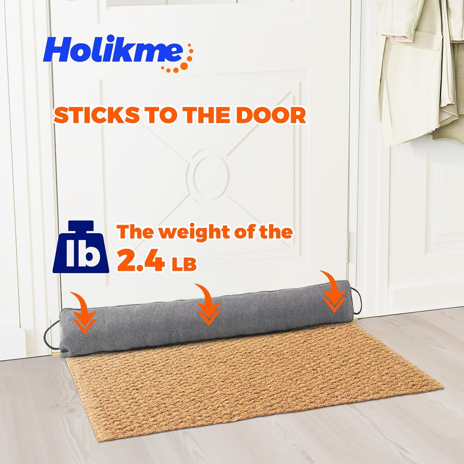 Holikme Weighted Door Draft Stopper Grey
