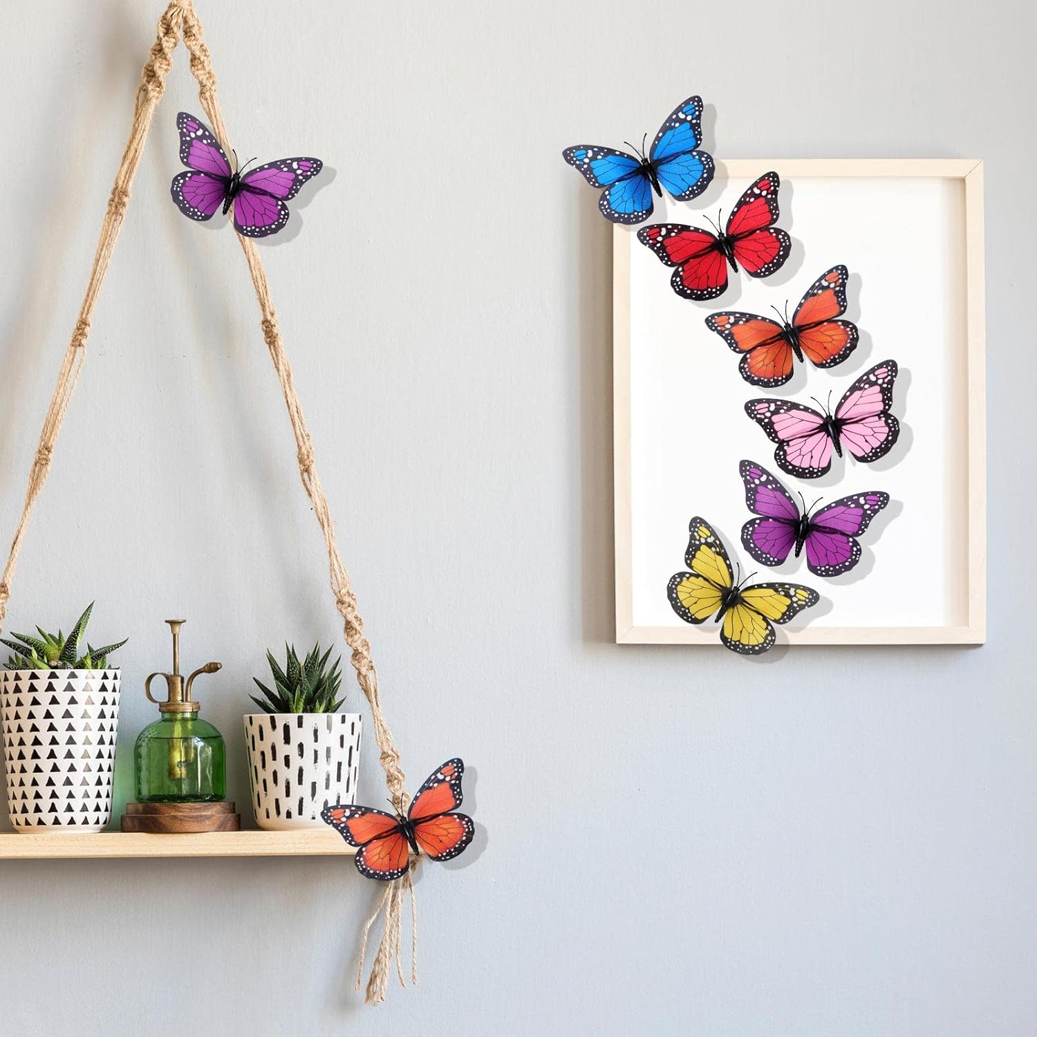 Syhood 24 Piece Magnetic Monarch Butterfly Wall Decorations
