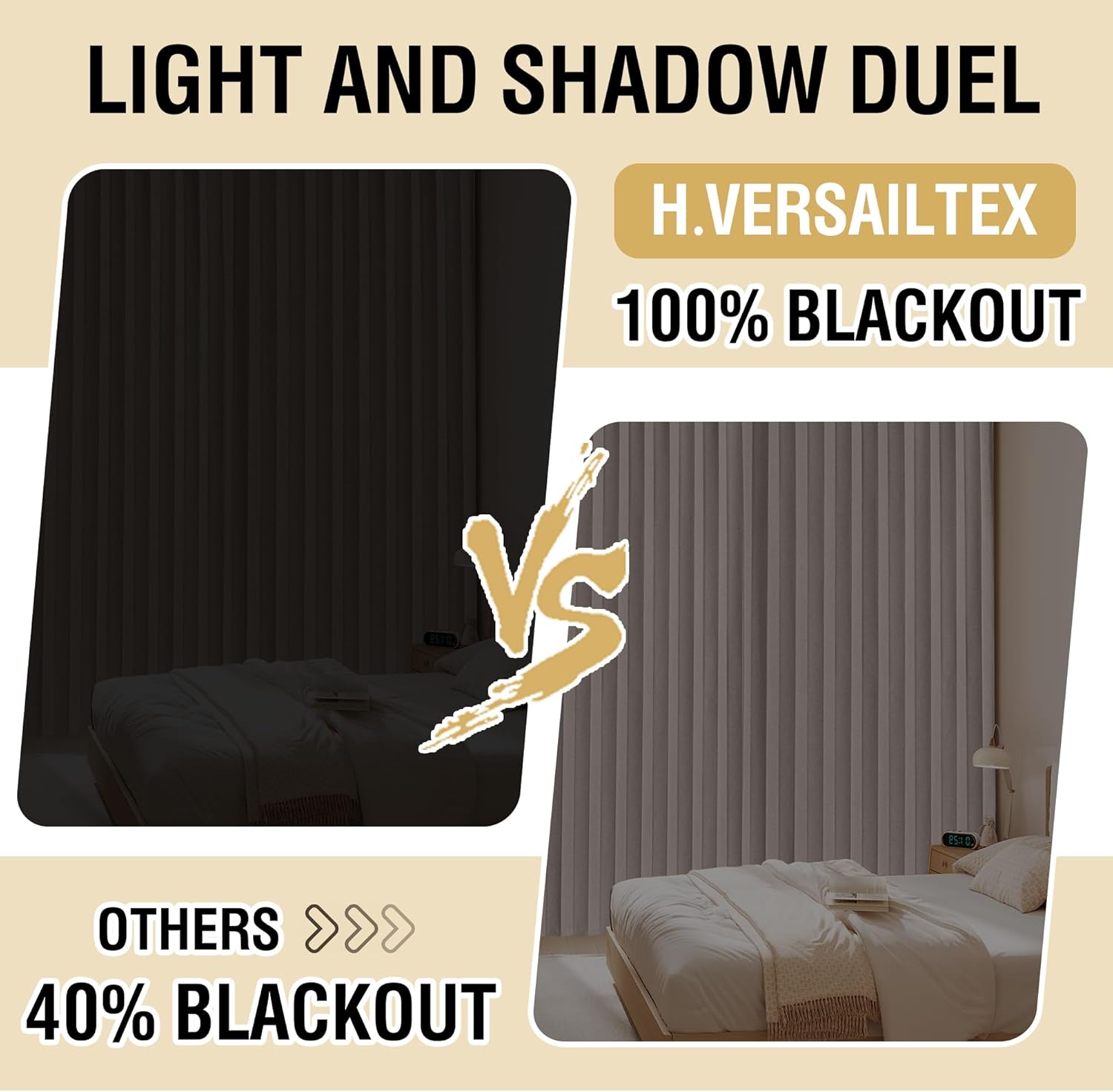 HVERSAILTEX Blackout Linen Curtain Panel 100x78