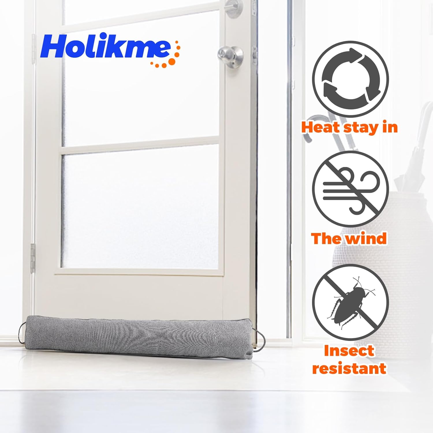 Holikme Weighted Door Draft Stopper Grey