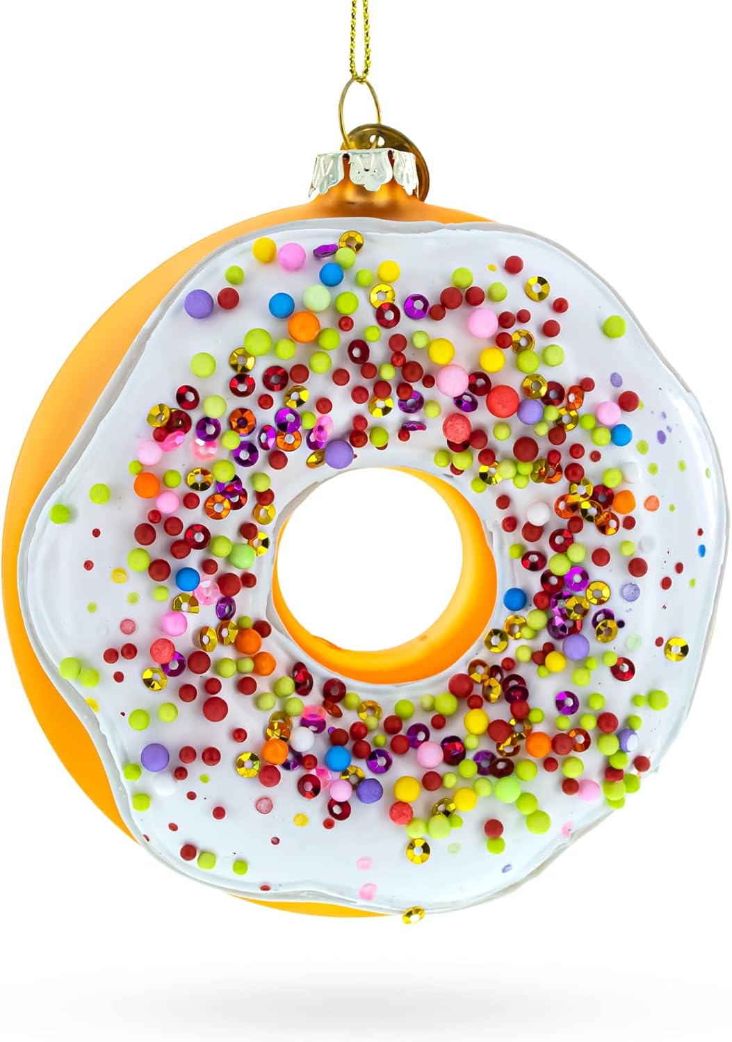 Doughnut Delight Blown Glass Christmas Ornament 1