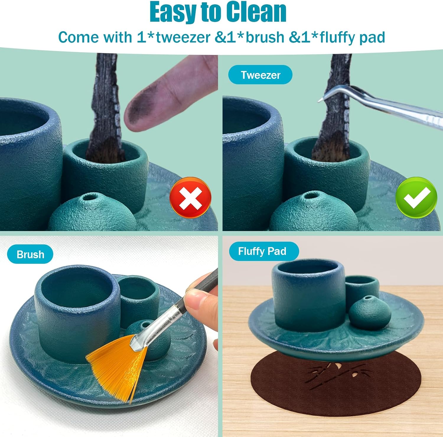 4 in 1 Palo Santo Incense Candle Holder - Blue