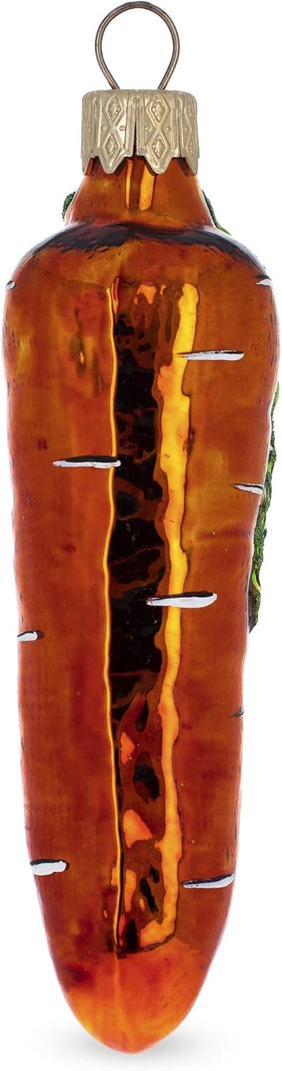 Shiny Carrot Glass Christmas Ornament 1