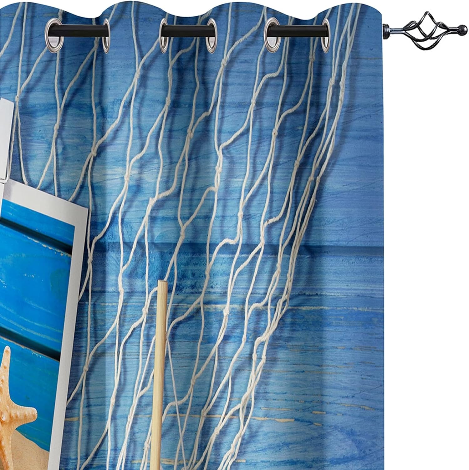 Blue Grommet Curtains 84 Wx84 H Set of 2