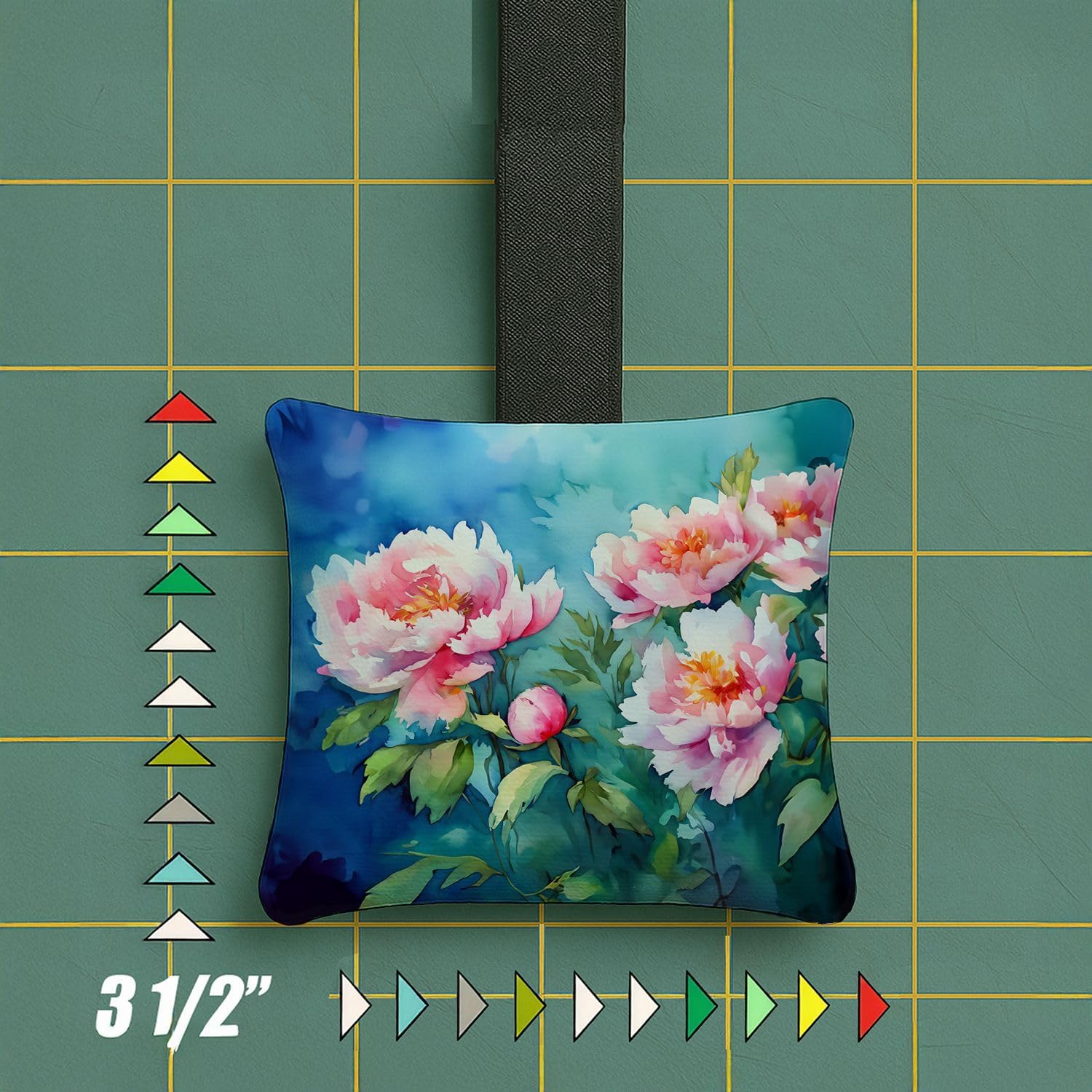 Carolines Treasures Peonies Watercolor Hanging Fabric Ornament 35x35