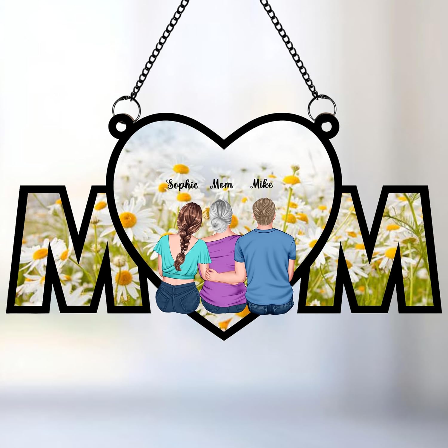 Customized Mom Suncatcher Mothers Day Decor Family Keepsake Ornament