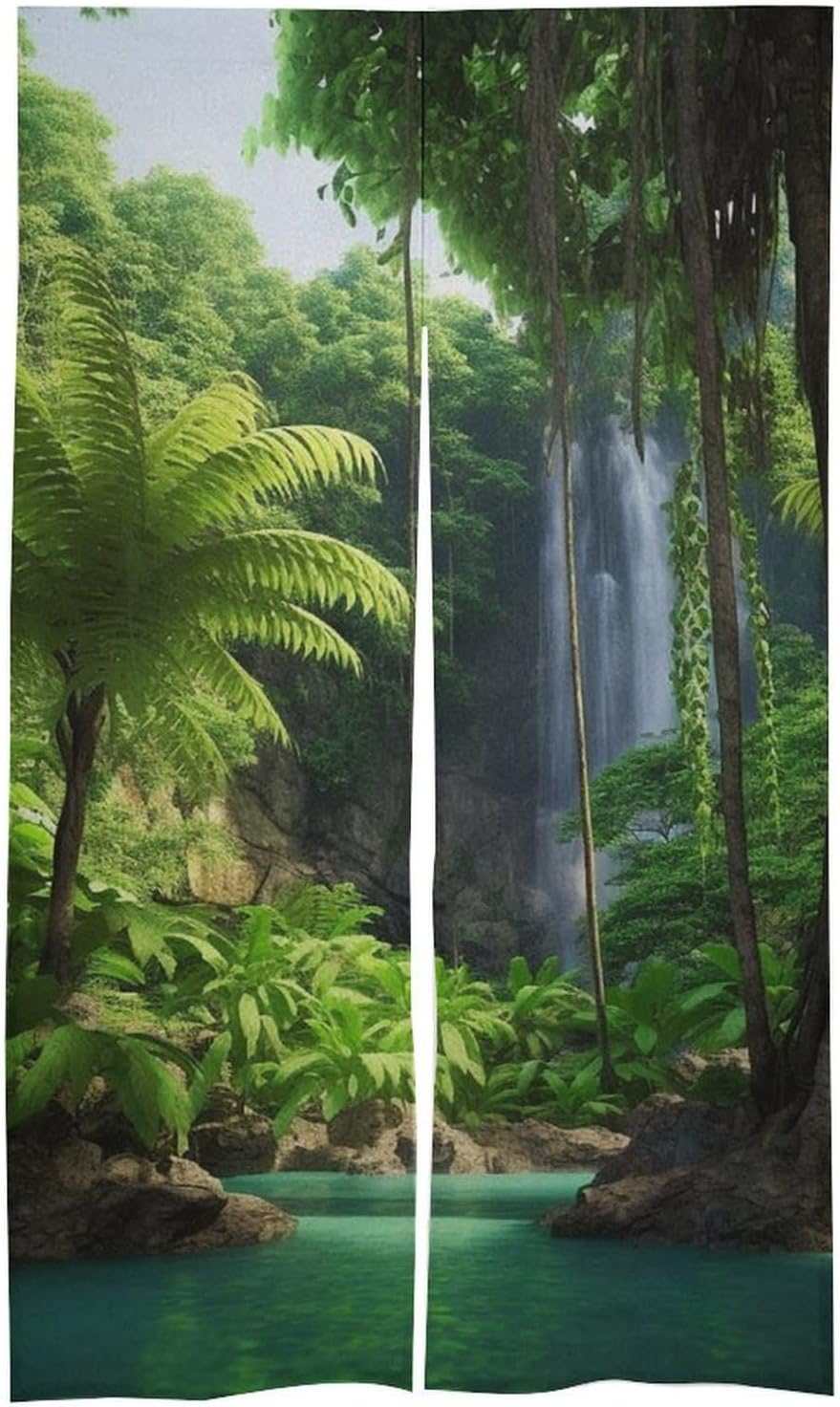 Japanese Noren Tropic Plants Door Curtain 34x57