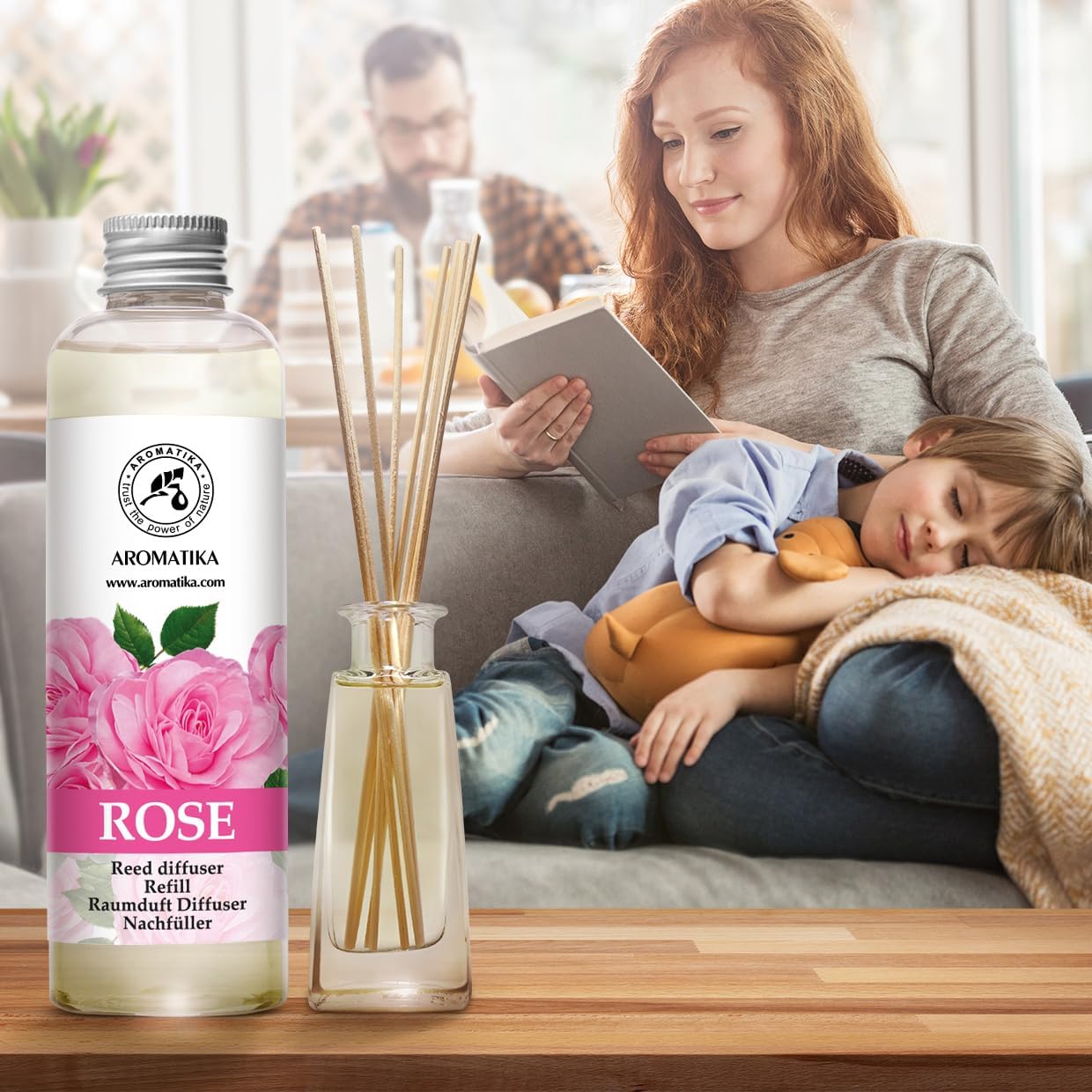 Rose Reed Diffuser Refill - 200ml Natural Fragrance