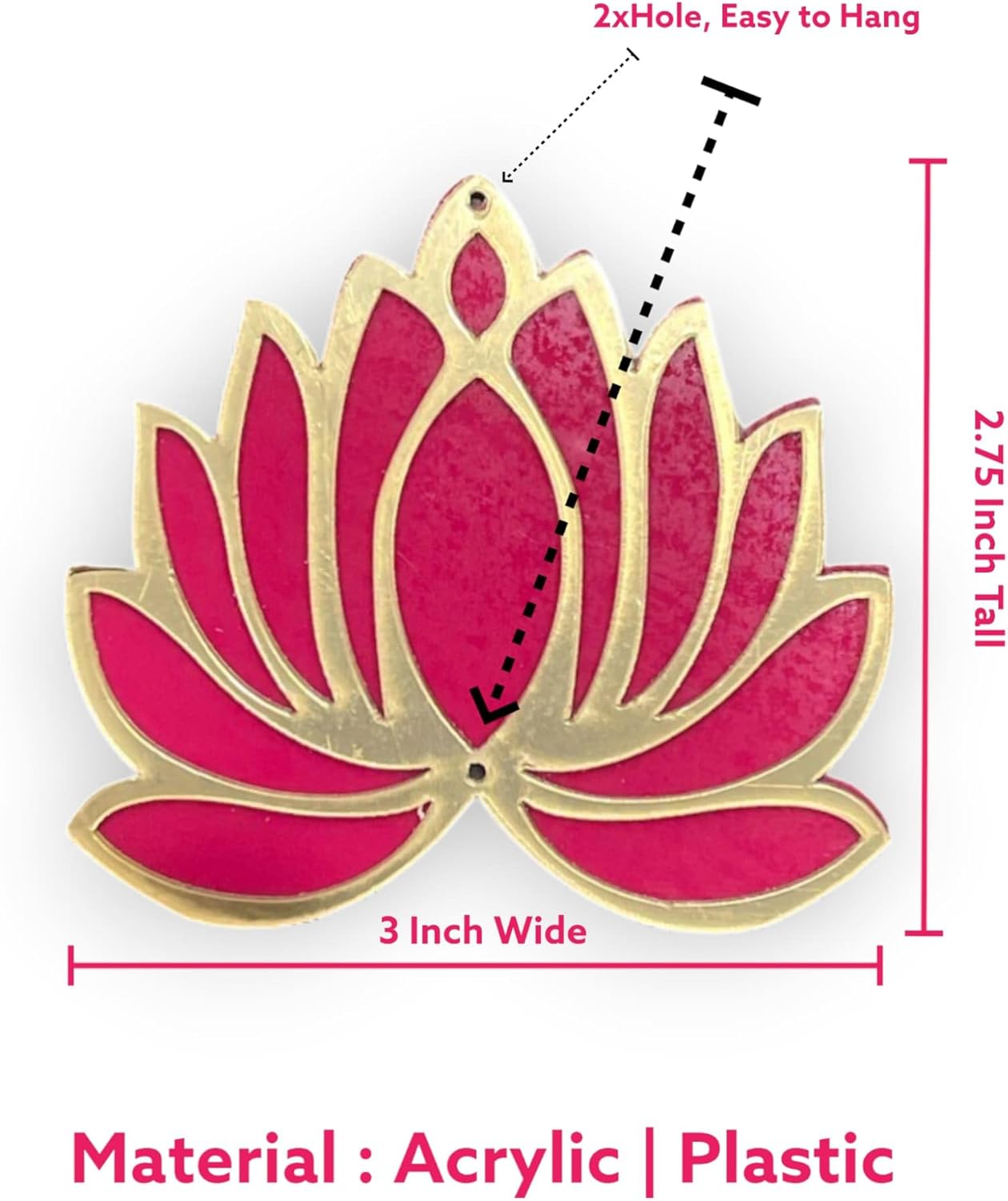 LOVENSPIRE 10 Pcs Lotus Flower Cutout Hanging Ornament Set