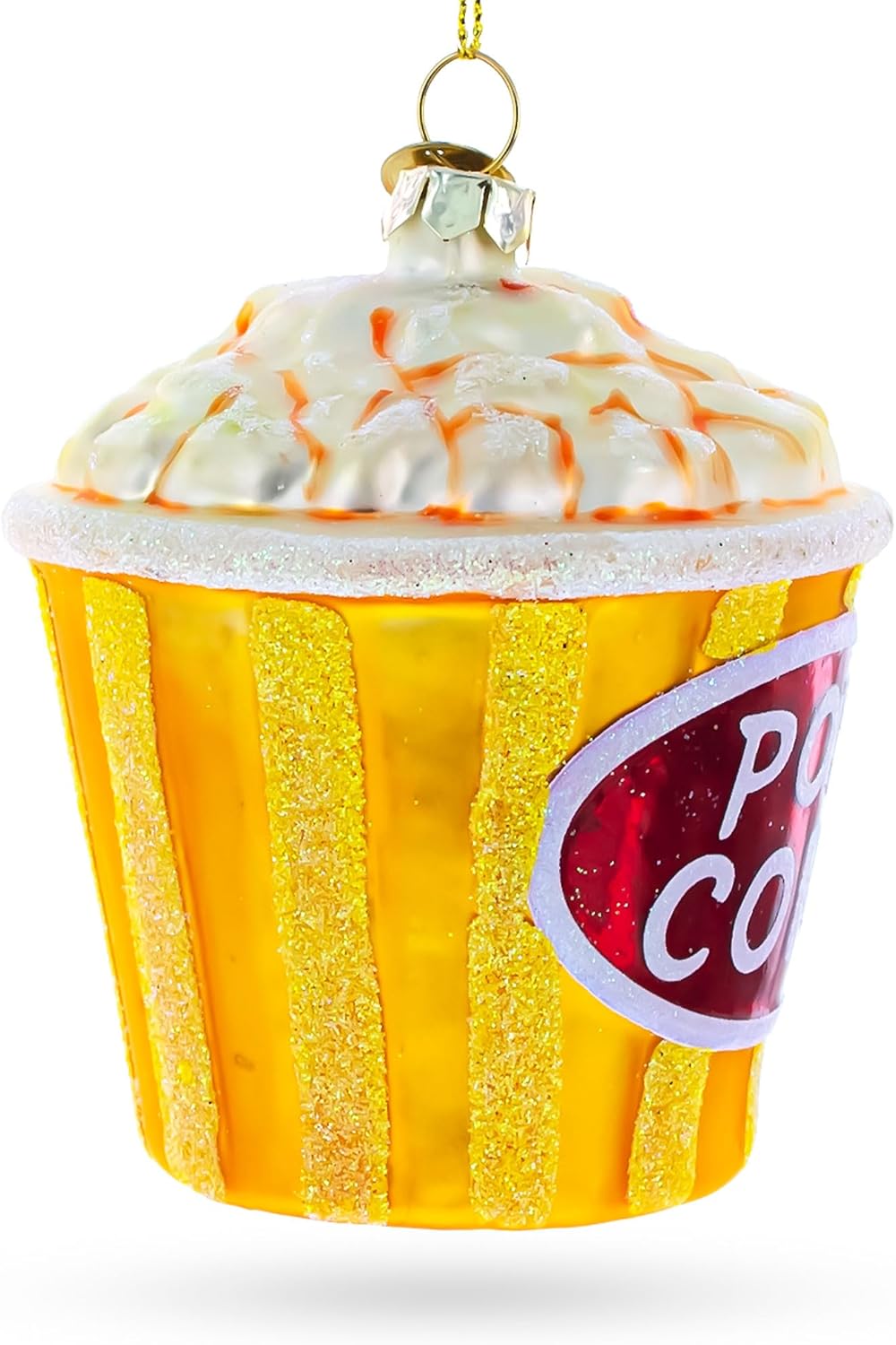Popcorn Cup Blown Glass Christmas Ornament