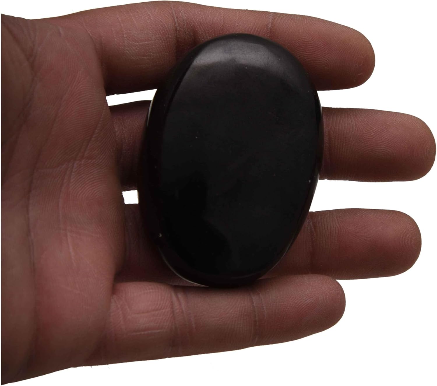 Blessfull Healing Reiki Balancing Black Obsidian Oval Palm Pocket Stone