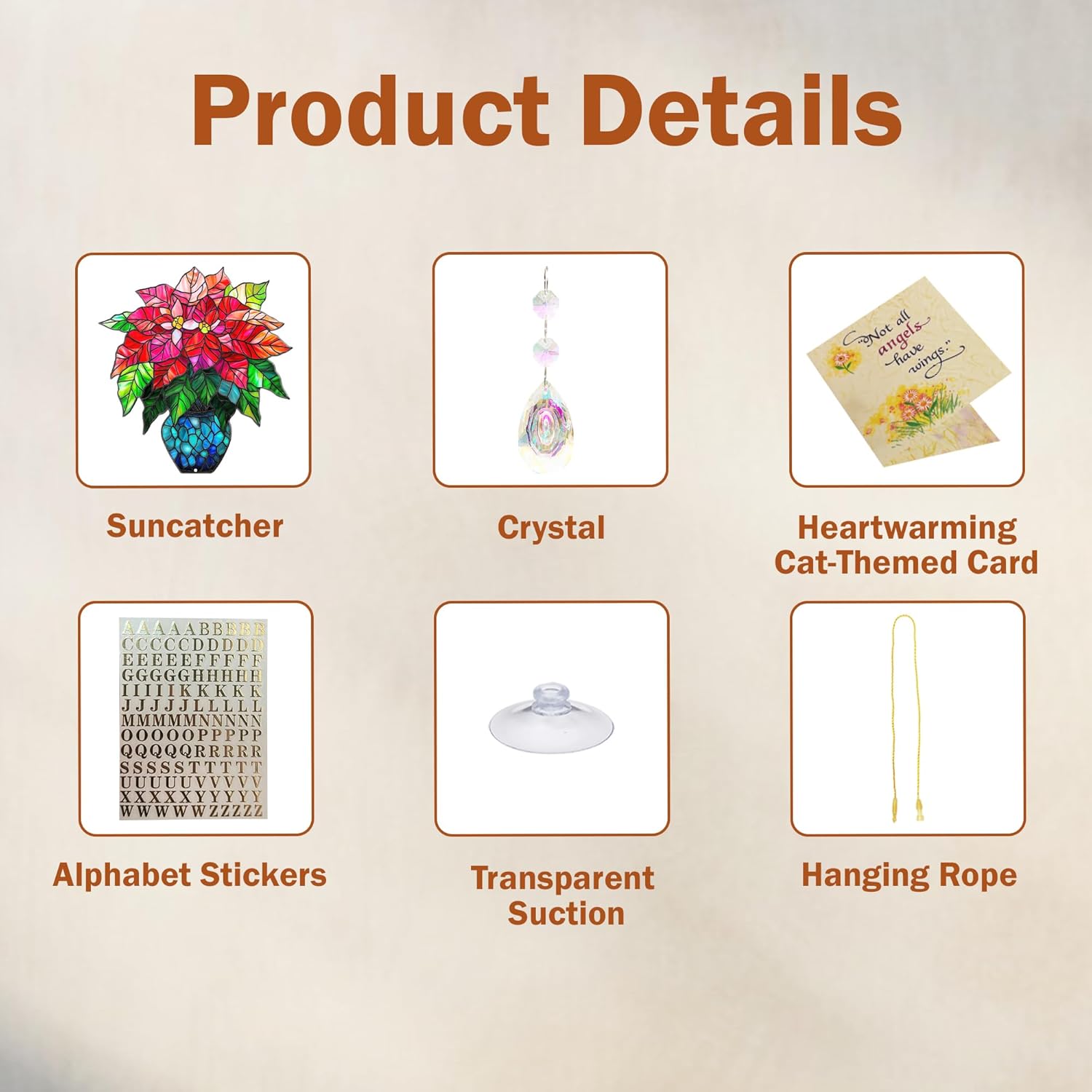 Poinsettia Flower Suncatcher - Birth Flower Gift for Women Mom Grandma