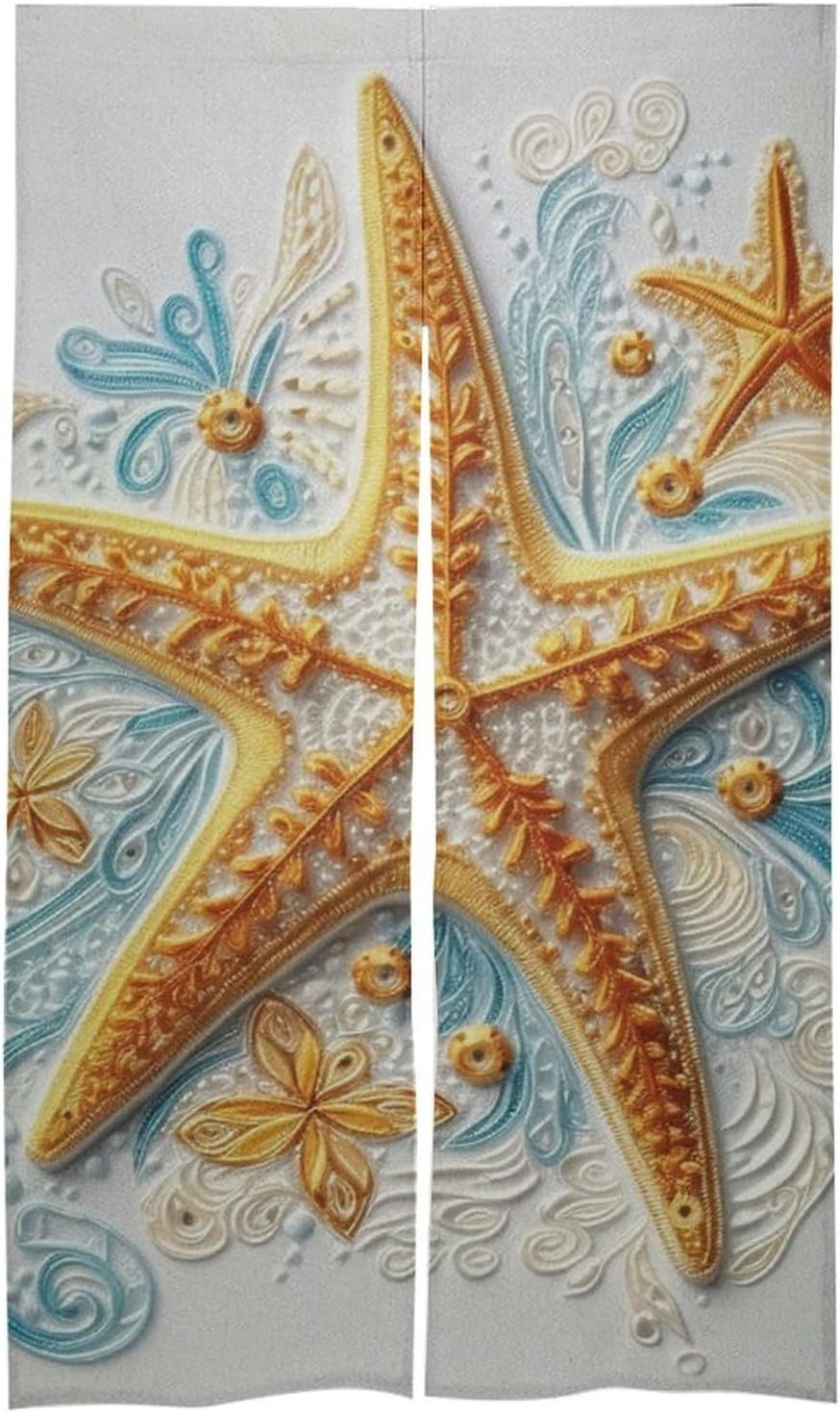 Delicate Starfish Printed Door Curtain 34x57 Inch