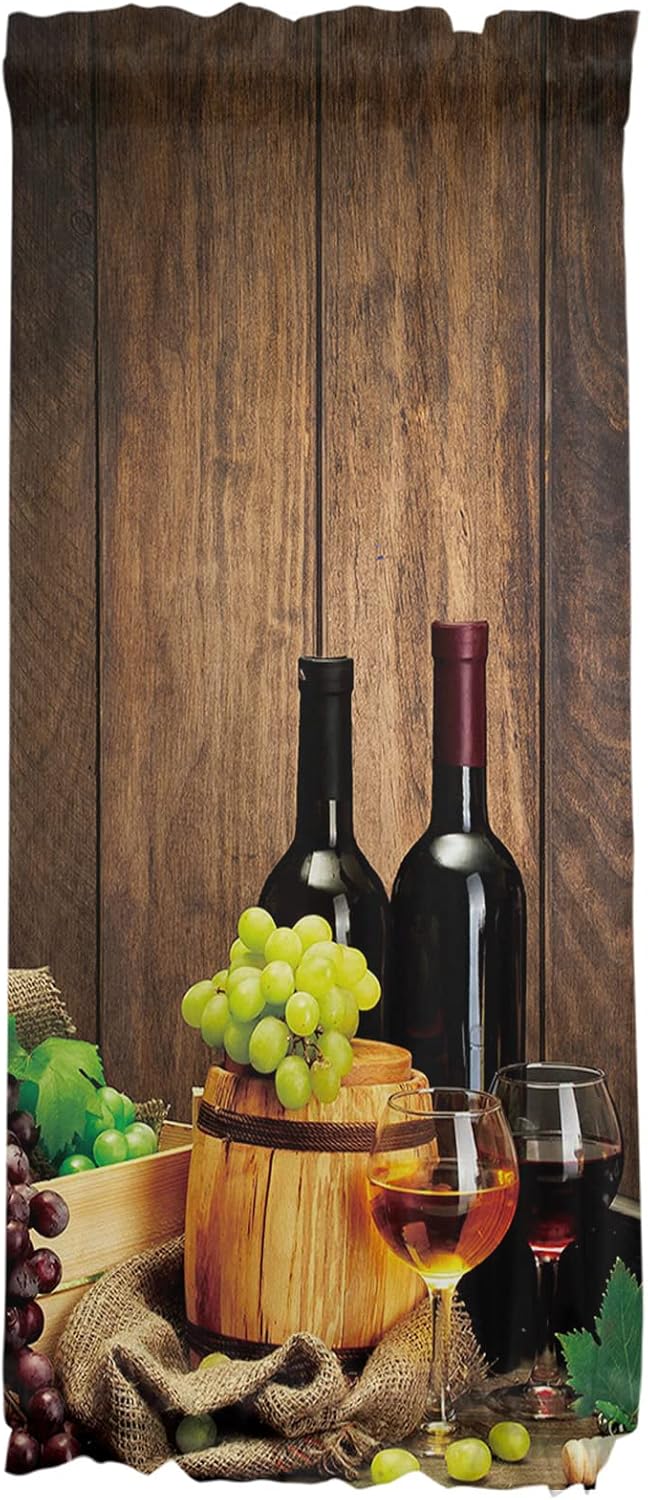 French Sidelight Front Door Curtain 25x40 Wine Green Grape