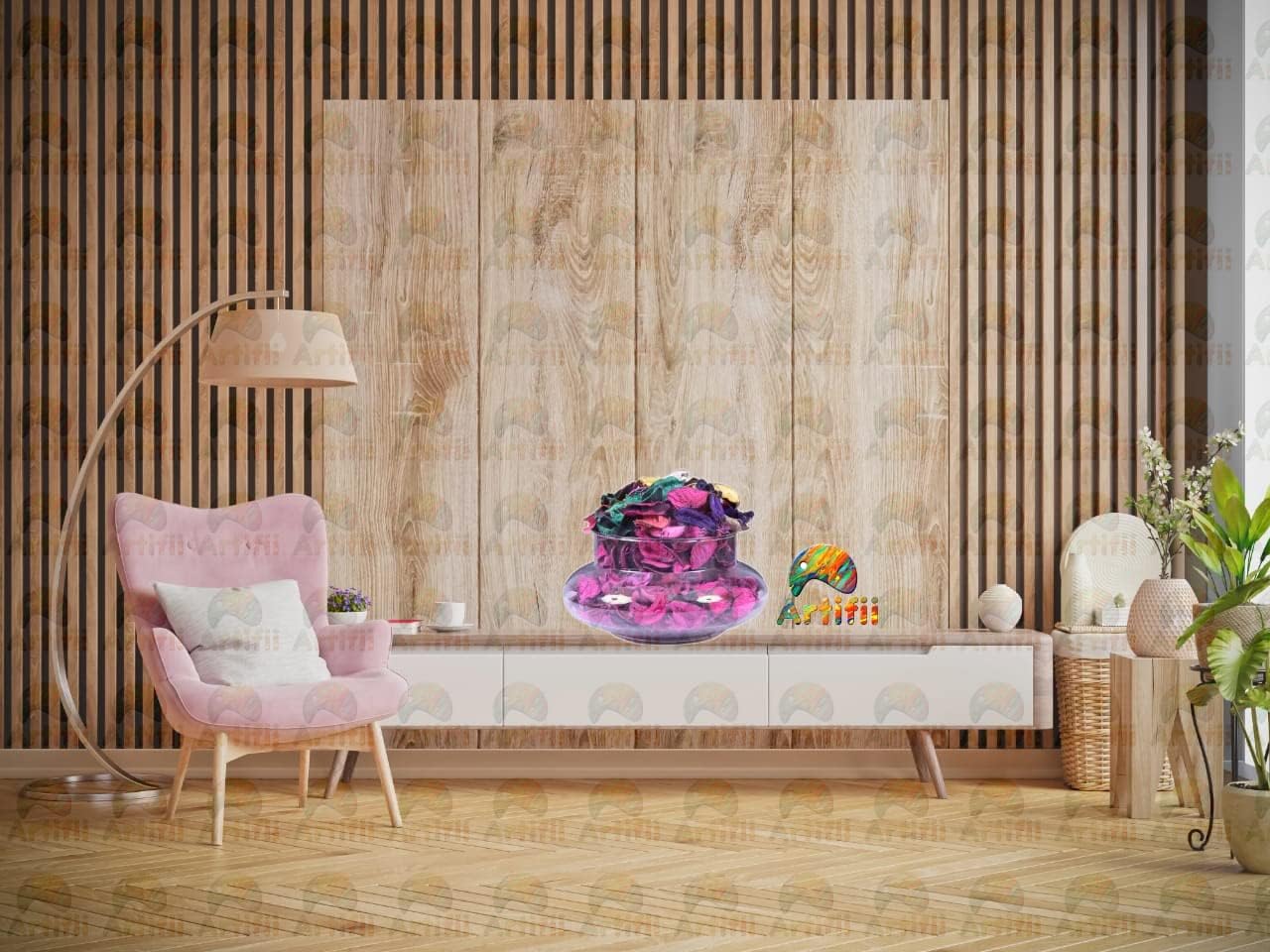 Artifii Potpourri Flowers Leaves Decor Pink
