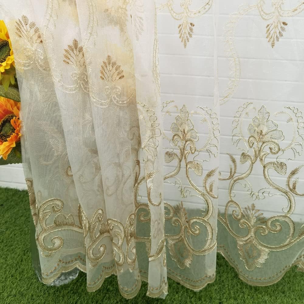 PureAqu Luxury Sheer Curtains 84 Inches for Bedroom Windows