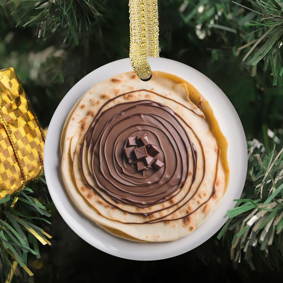 Custom Personalized Foodie Christmas Ornament - Flat Design